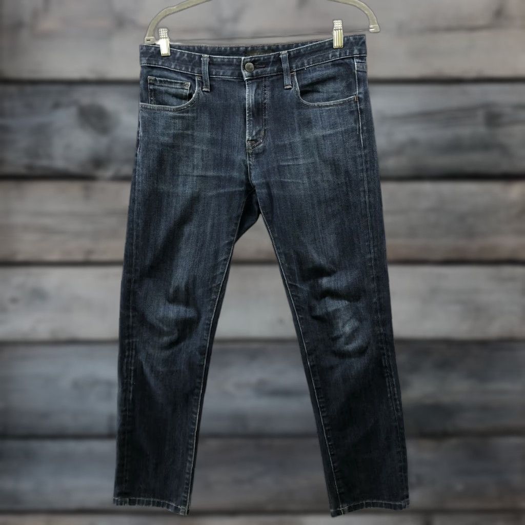 Uniqlo Uniqlo Jeans Mens Skinny Fit 30x27 Dark Wash Blue Stretch Denim Jeans Men’s Slim 30 Regular Size Blue Mens Size US 30 / EU 46 - 1 Thumbnail