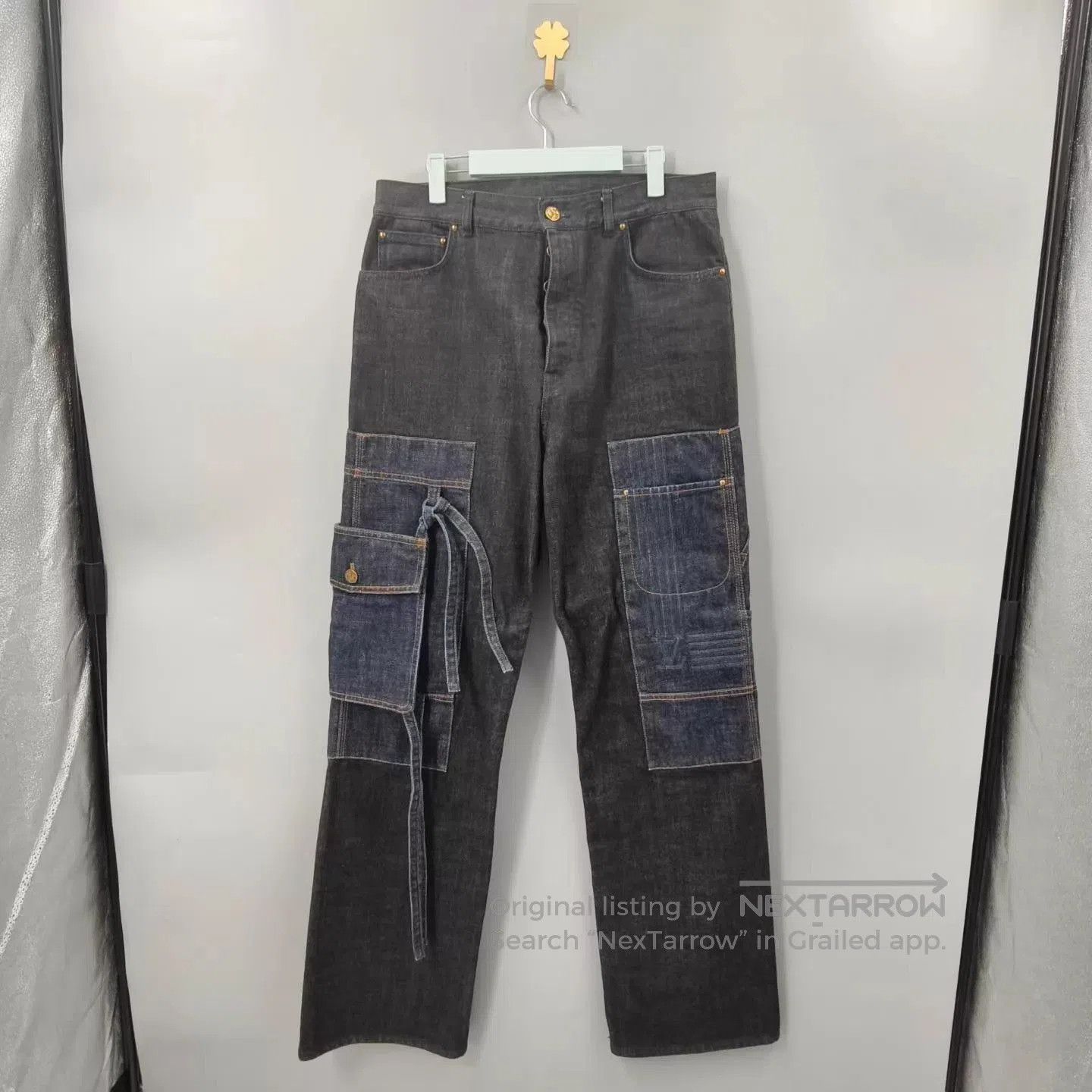 Louis Vuitton Blue Denim Cargo Pants with Patch Details Size 32. Size US 32 / EU 48 - 1 Thumbnail