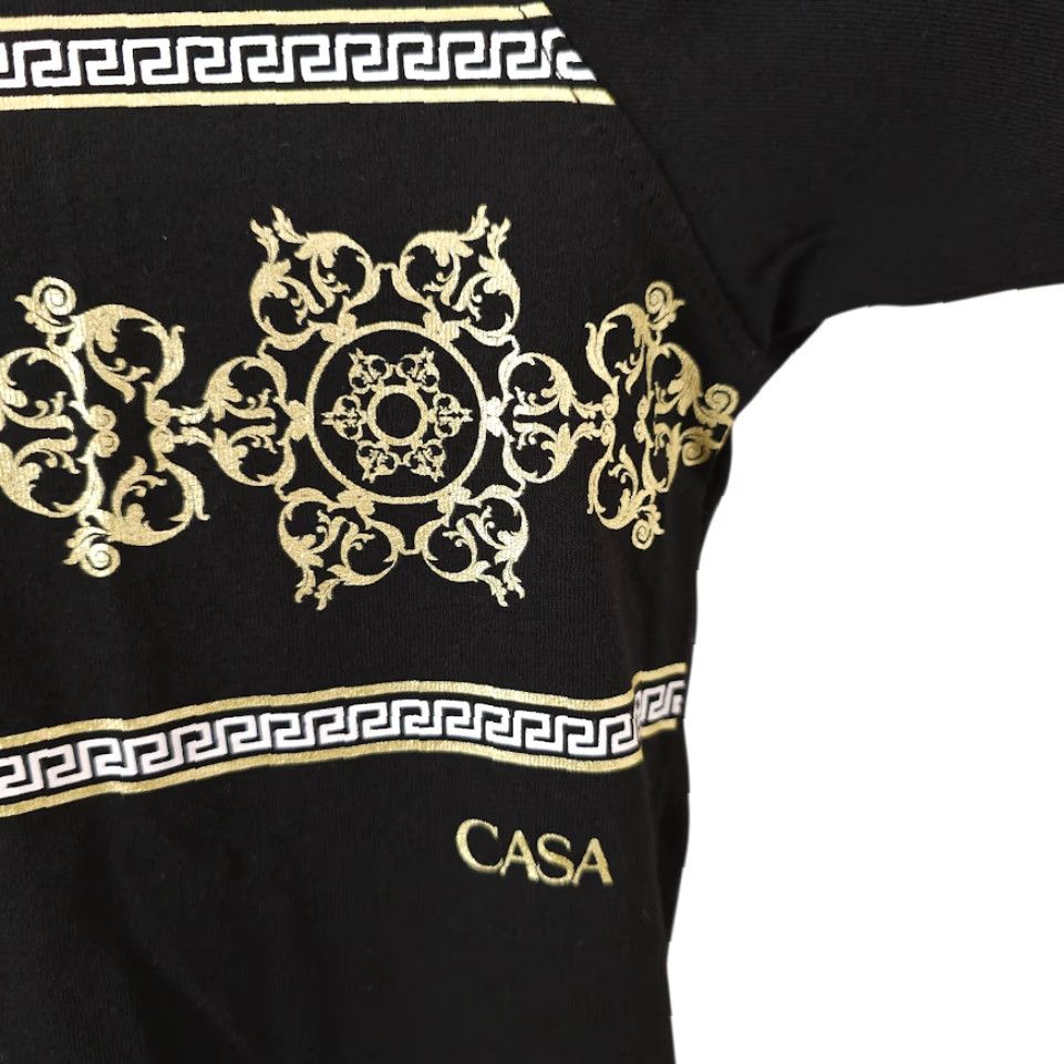 Vintage Casa Moda T Shirt Mens Size Medium Black White Gold Greek Key Meander NEW Size US M / EU 48-50 / 2 - 4 Thumbnail
