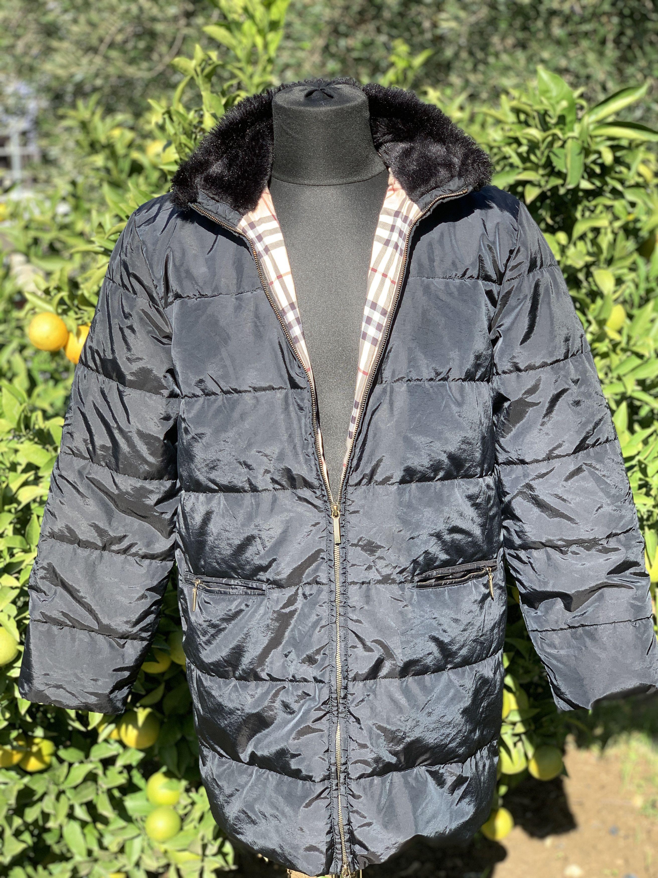 Burberry London Light Royal Quilted Fur FullZip Size 38 48 L