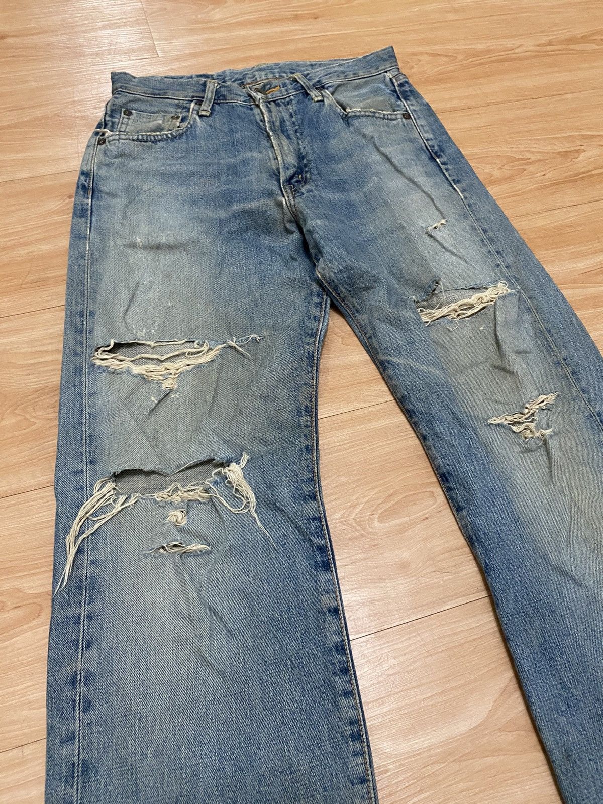 Edwin × Vintage Vintage edwin orange tab distressed denim selvedge Size US 29 - 4 Thumbnail