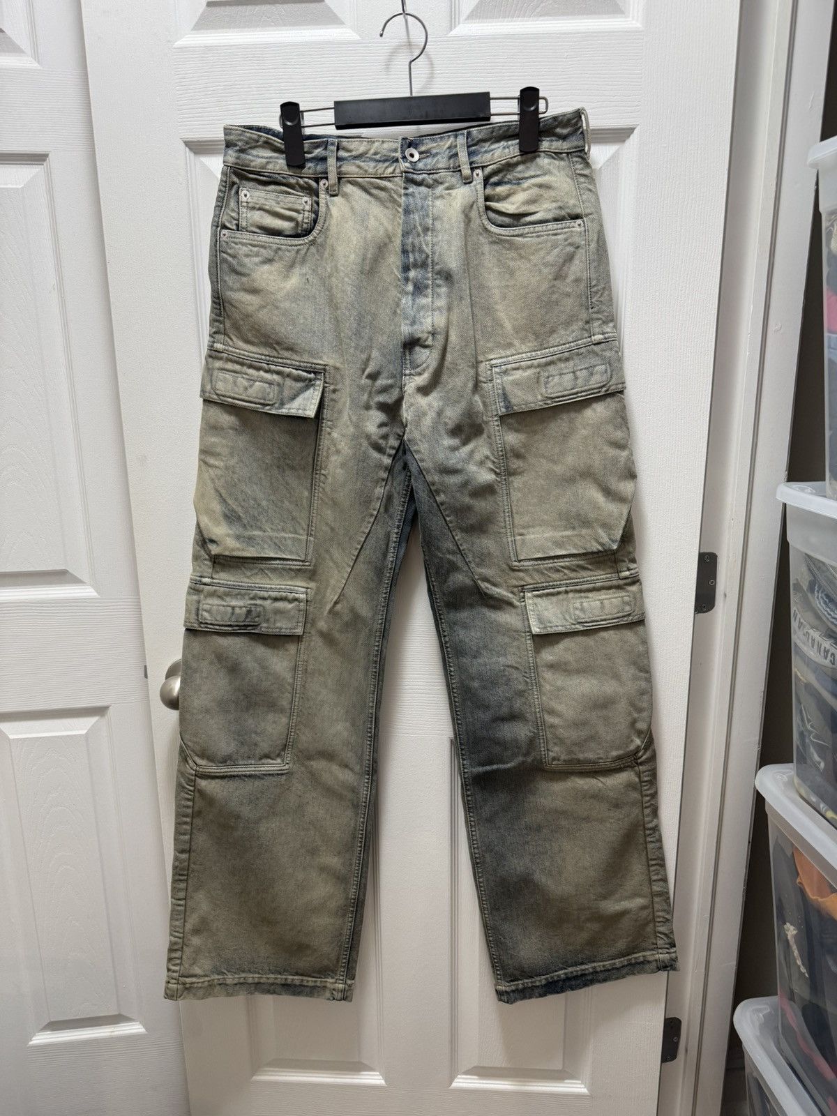 Rick Owens Drkshdw Rick Owens DRKSHDW Double Cargo Bela Jean Mineral Pearl Size US 31 - 1 Thumbnail