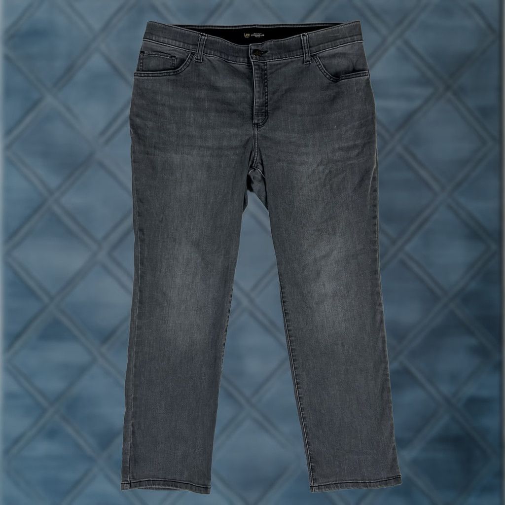 Lee Lee Chino Pants Women's 18W Gray Mid Rise Straight Leg Regular Fit 30in Inseam Size 40" / US 18 - 1 Thumbnail