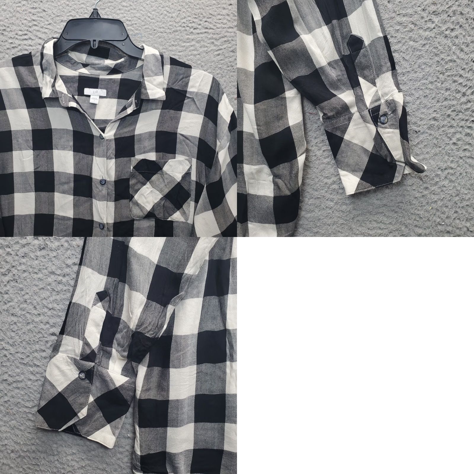 J. Jill J. Jill Shirt Womens L Multicolor Buffalo Plaid Long Sleeve Button-Up High Low Slit Casual Size L / US 10 / IT 46 - 8 Thumbnail