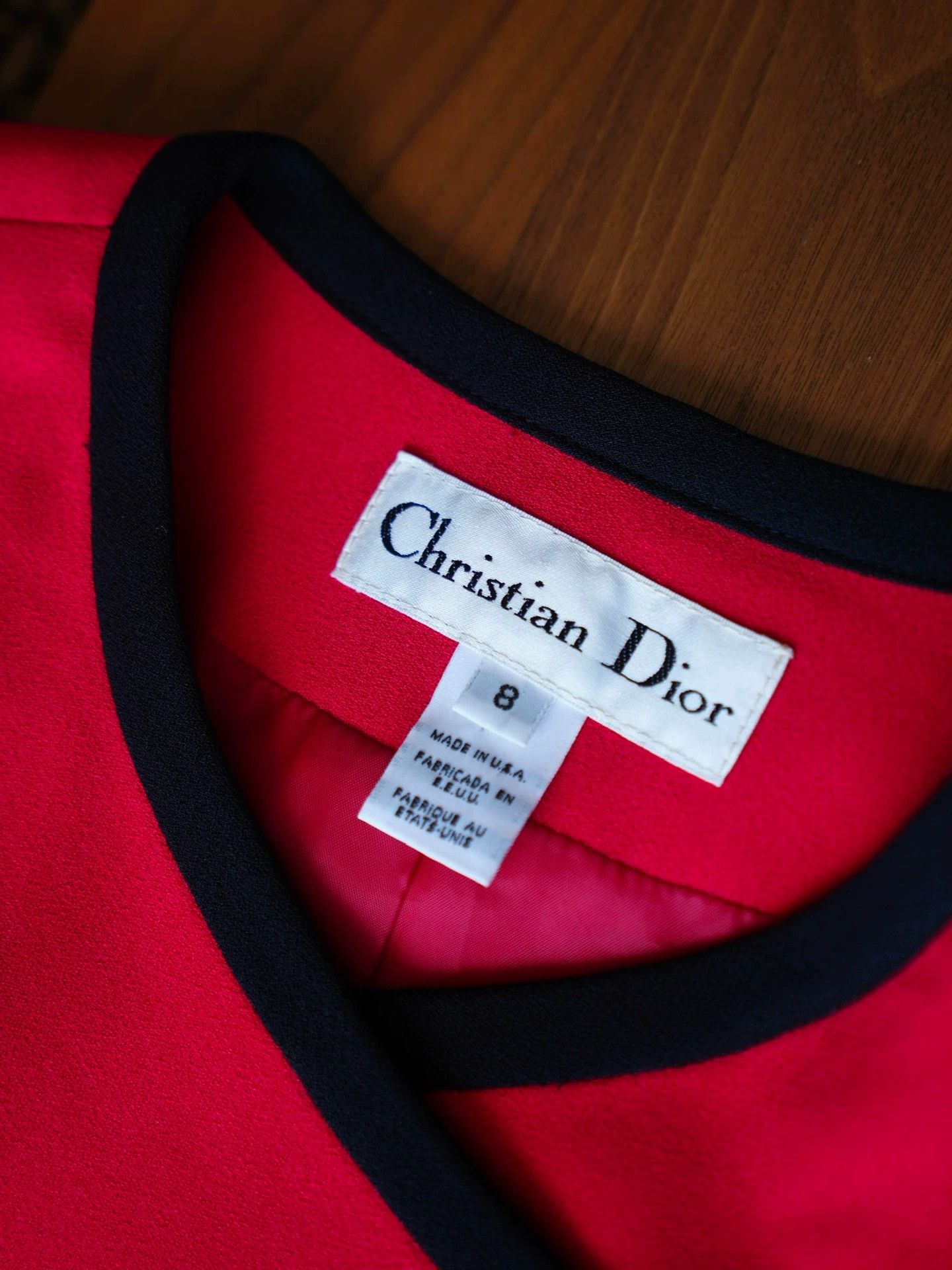 Dior Dior Vintage Red & Black Asymmetric Blazer US8 Size M / US 6-8 / IT 42-44 - 6 Thumbnail