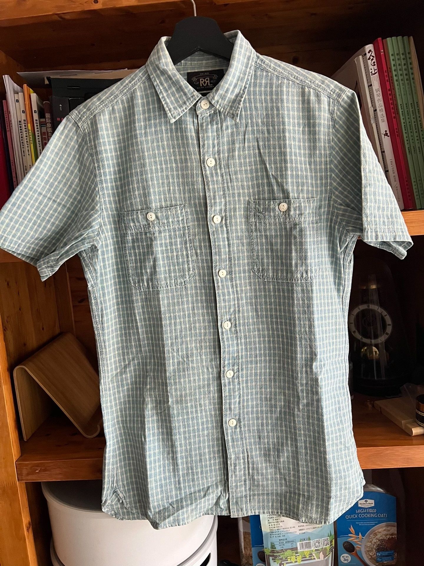 RRL Ralph Lauren RRL Double RL Indigo Check Short-Sleeve Shirt Size US S / EU 44-46 / 1 - 2 Thumbnail