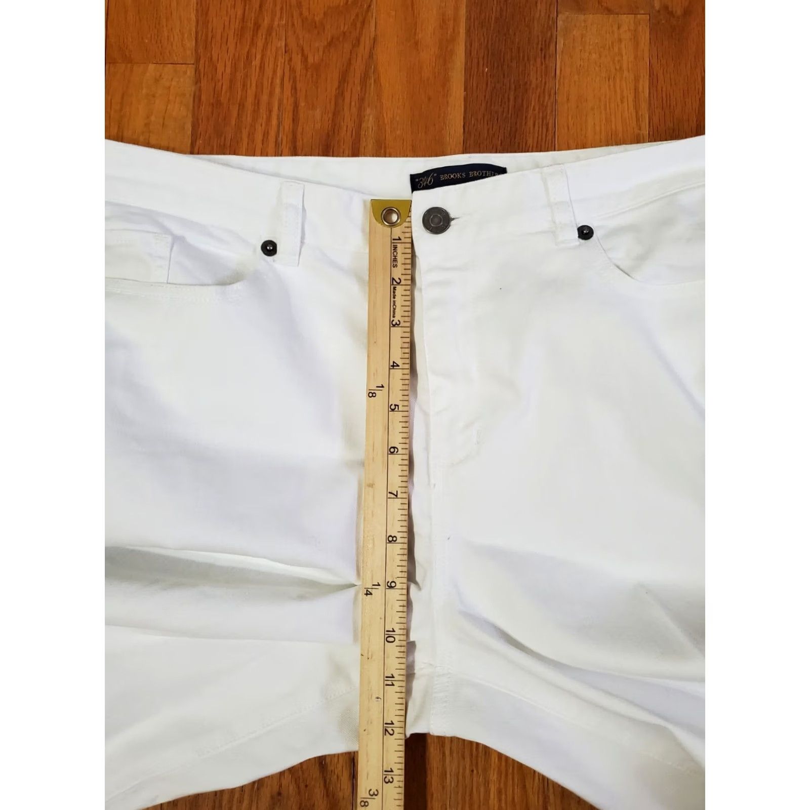 Brooks Brothers Brooks Brothers Pants Women's Size 16 White Chino Cotton Spandex Flat Front High Rise Straight Leg 25 in Inseam Size 38" / US 16 / IT 52 - 7 Thumbnail