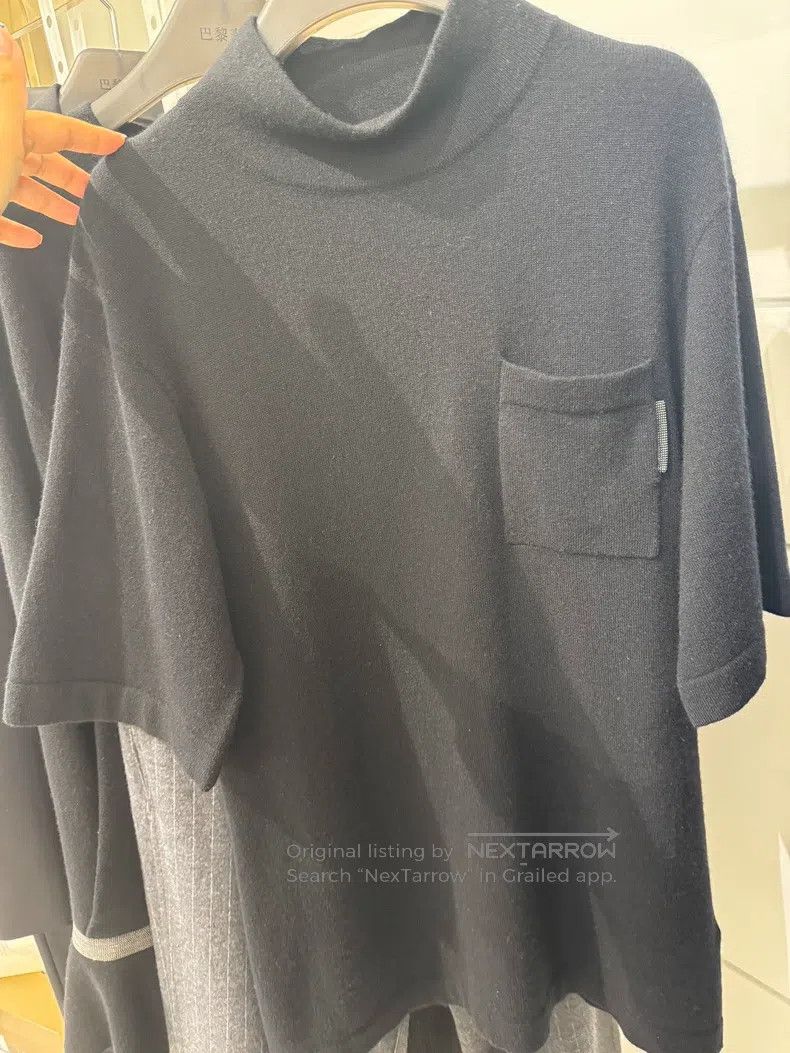 Brunello Cucinelli Brunello Cucinelli Cashmere Short-sleeve Size L / US 10 / IT 46 - 1 Thumbnail