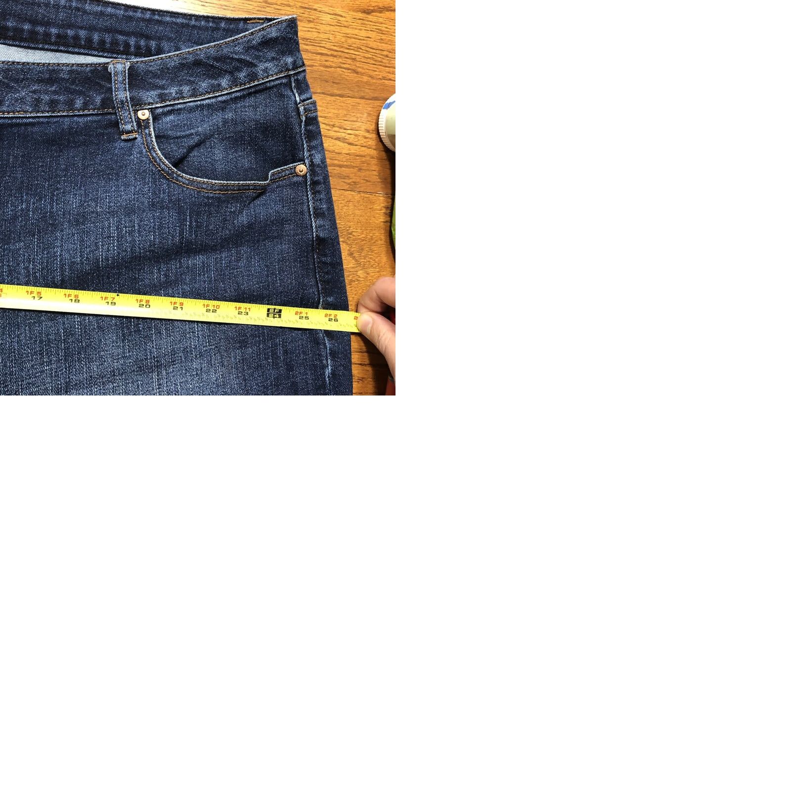 Vintage Lane Bryant Jeans Womens Plus 22 Dark Wash Low Rise Boyfriend Blue Denim 90s College Womens Jeans Size 40" / US 18 - 9 Thumbnail