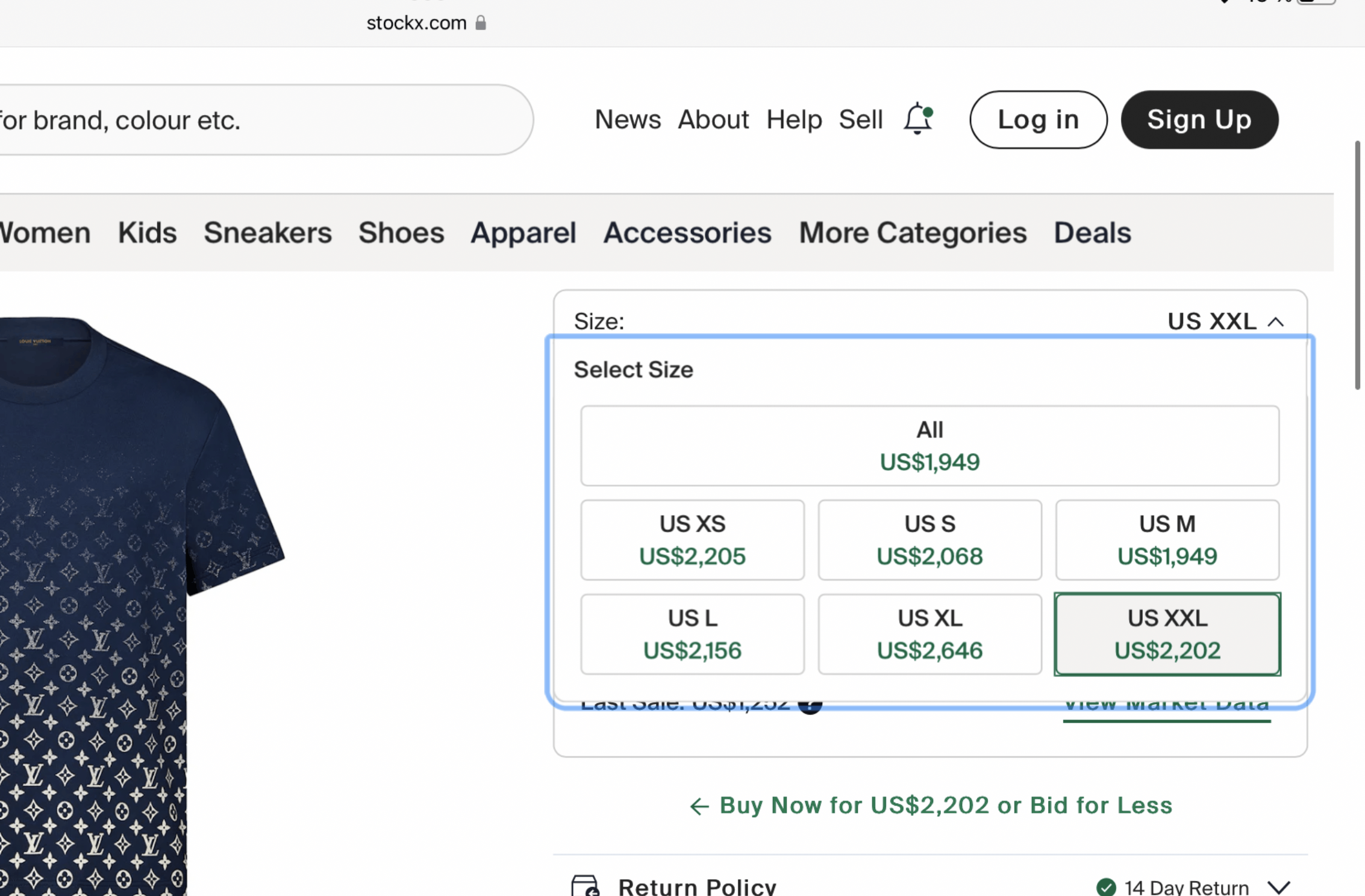 Louis Vuitton Louis Vuitton Monogram Gradient Dark Blue T-shirt Size US XXL / EU 58 / 5 - 10 Thumbnail