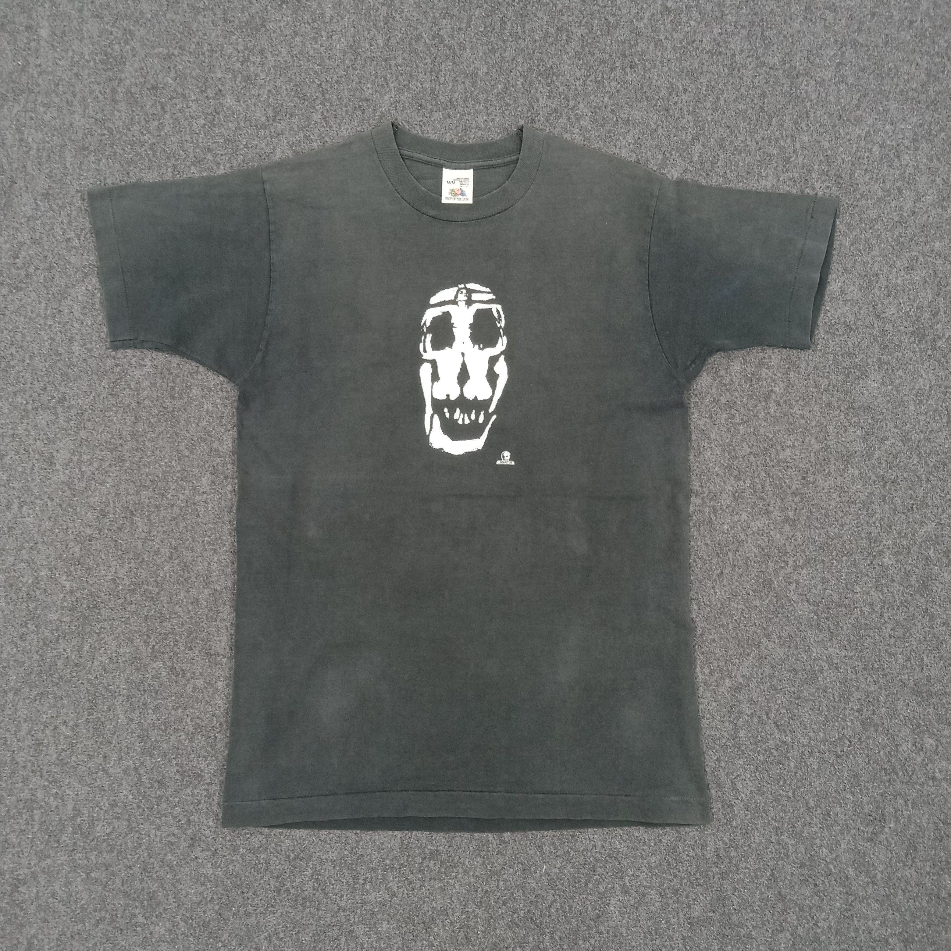Vintage Vintage 90's SKATES American Skull Art Parody shirt Size US M / EU 48-50 / 2 - 1 Thumbnail