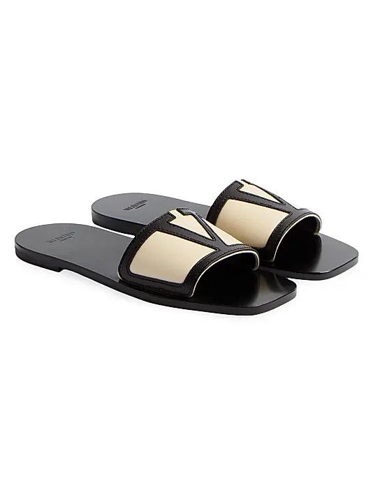 Valentino os11x0126 Viva Superstar Slide Sandals in Black/Ivory Size US 7 / IT 37 - 2 Thumbnail