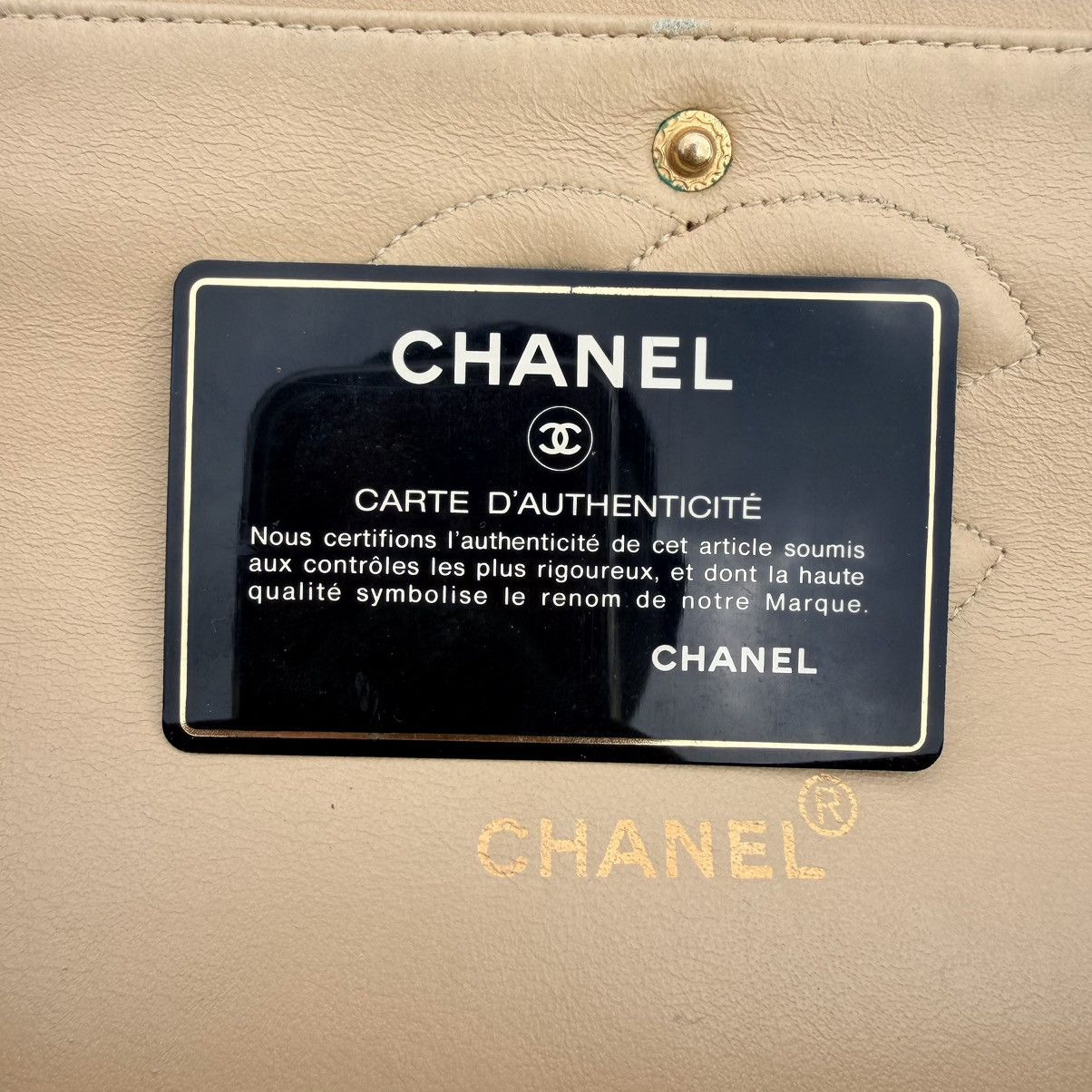 Chanel Chanel Medium Flap Beige Timeless Classic Vintage Shoulder Size ONE SIZE - 22 Thumbnail