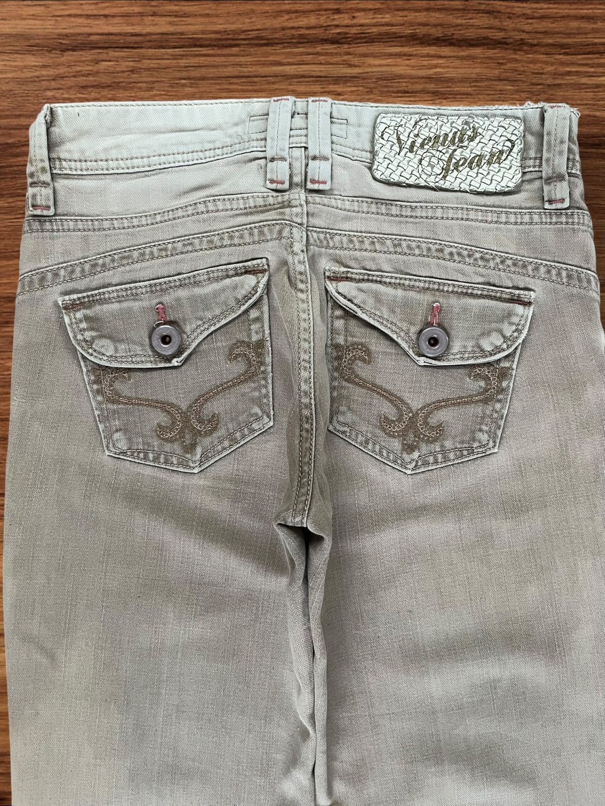 Edwin × Japanese Brand × Le Grande Bleu (L.G.B.) Vintage Japanese Brand Khaki Wash Mid Rise Wide Flare Jeans Size 28" / US 6 / IT 42 - 7 Thumbnail