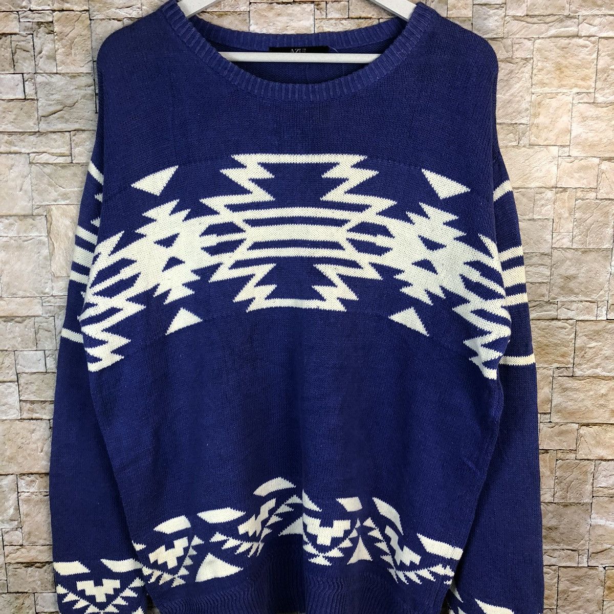 Japanese Brand Azul Purple navajo Knitwear sweatshirt #A1062 Size US L / EU 52-54 / 3 - 5 Thumbnail
