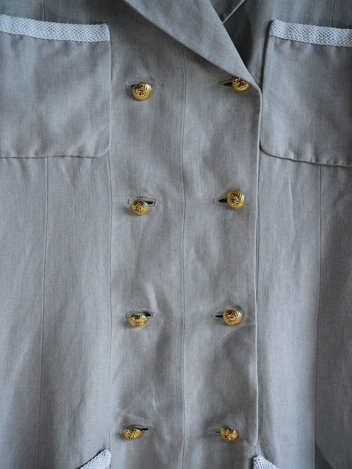 Chanel Chanel Vintage Gray Trimmed Linen Dress FR38 S/M Size S / US 4 / IT 40 - 9 Thumbnail