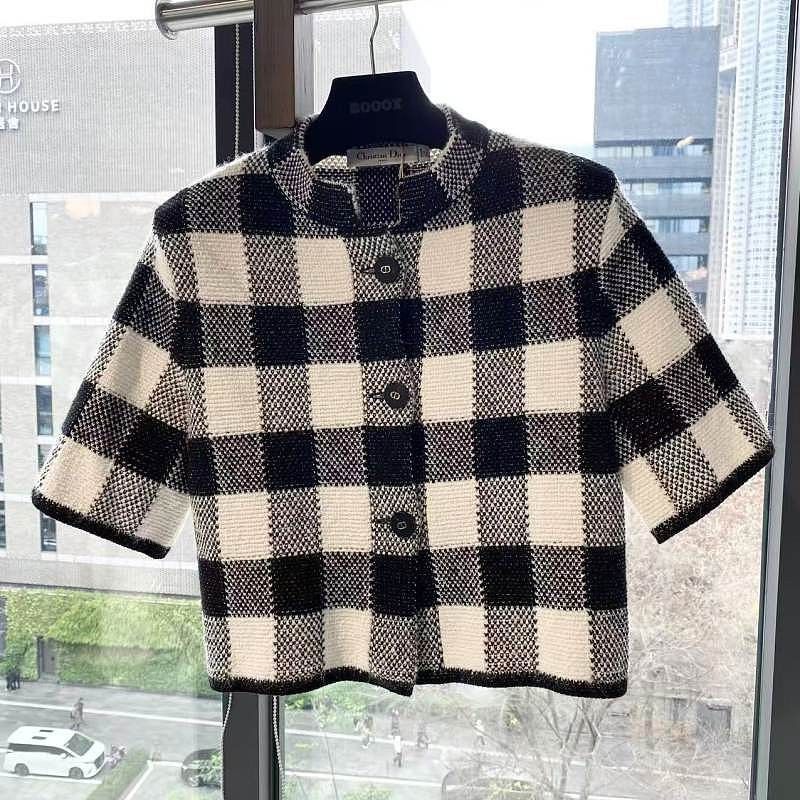 Dior Dior Plaid Wool Knit Jacket Size 36 Size XS / US 0-2 / IT 36-38 - 1 Thumbnail