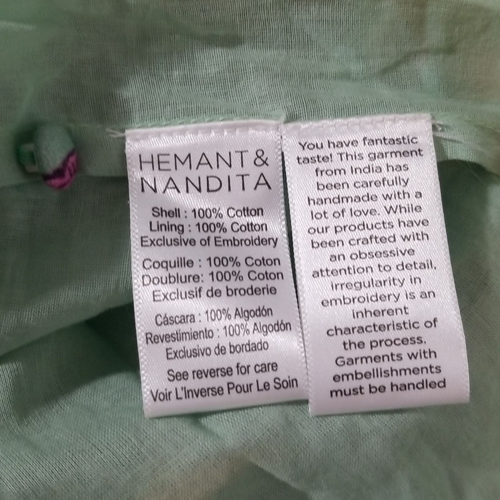 Hemant & Nandita NWT Hemant & Nandita Hera Mini Dress in Mint Macaron Size S / US 4 / IT 40 - 9 Thumbnail