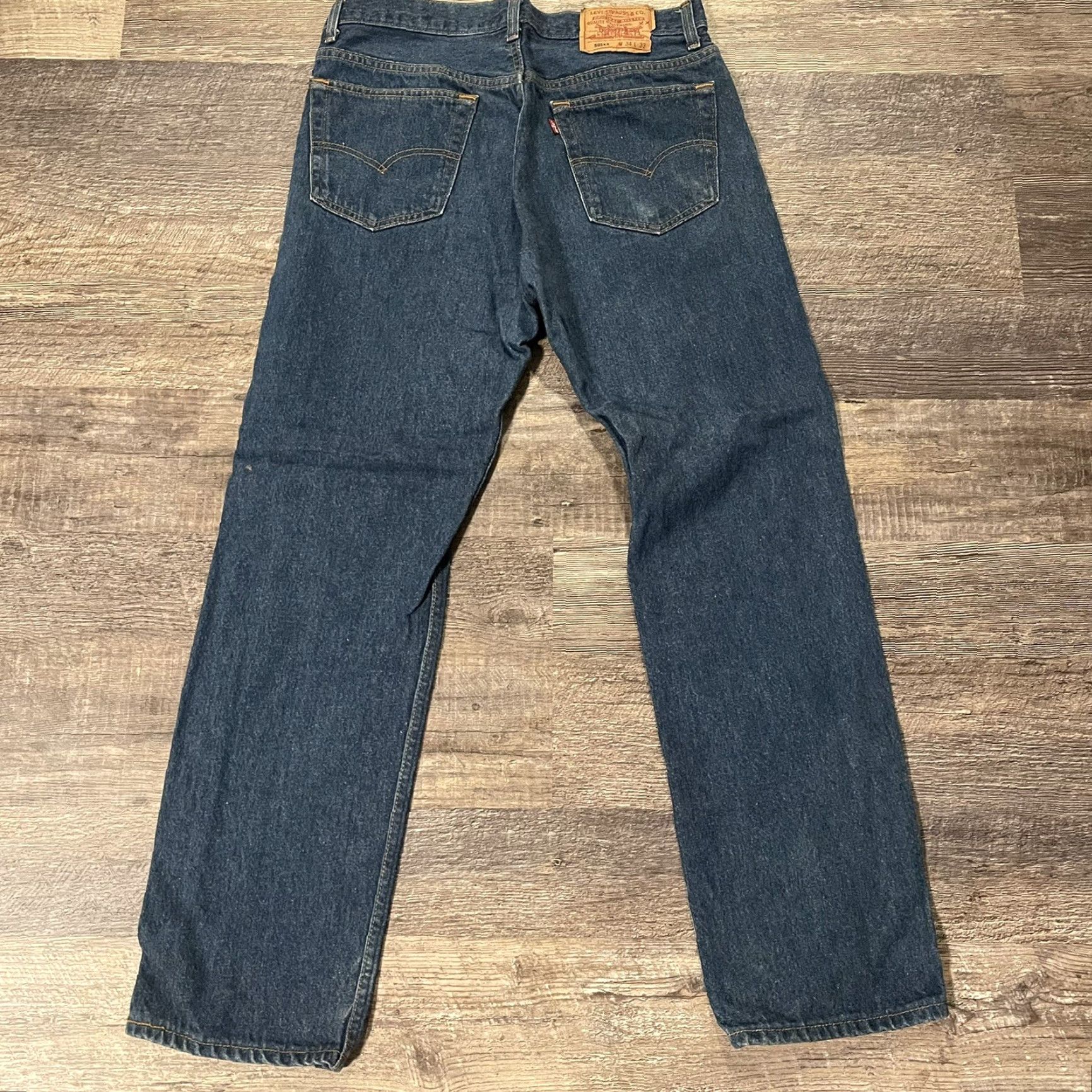 Levi's VINTAGE Levi’s 501 Jeans Mens Denim Dark Wash 32 x 30 USA 1990s Straight Size US 32 / EU 48 - 2 Thumbnail