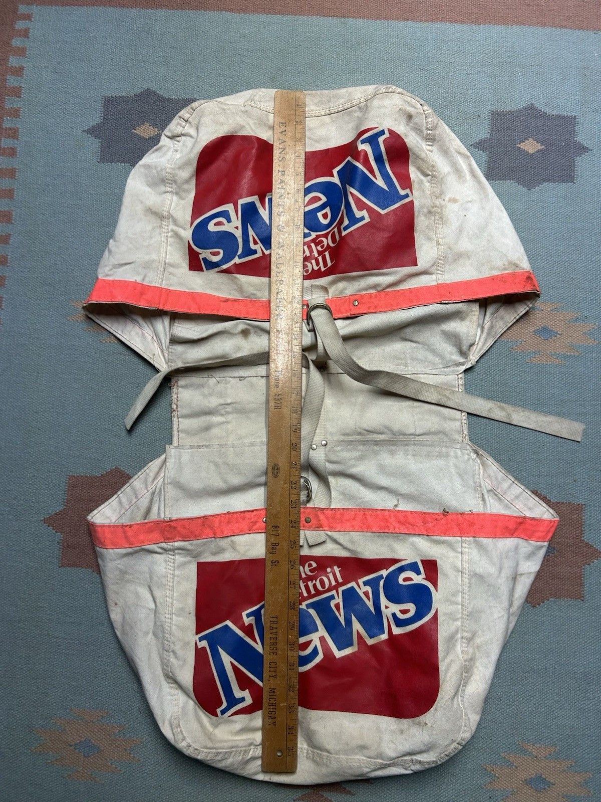 Vintage Vtg Detroit News newspaper saddle bag bicycle canvas newsboy Size ONE SIZE - 18 Thumbnail