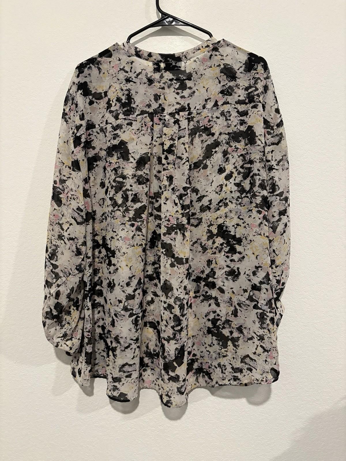 Analog A.N.A Women’s Black Grey Blouse Business Top Plus Size 3X Size 3XL / US 20-22 - 5 Thumbnail