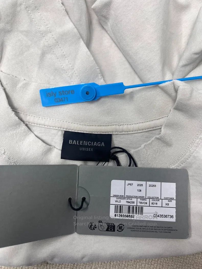 Other Balenciaga Solid Color Round Neck Distressed Embroidered S Size US XS / EU 42 / 0 - 5 Thumbnail