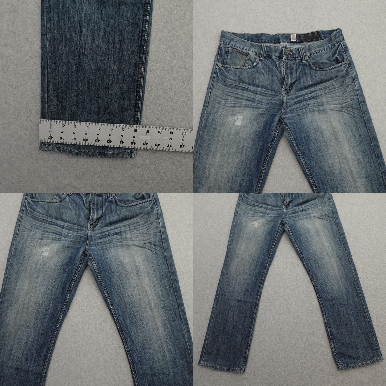 Ecko Unltd. Marc Ecko Jeans Men 34 Regular Fit Cotton Denim Distress Blue Size US 34 / EU 50 - 9 Thumbnail