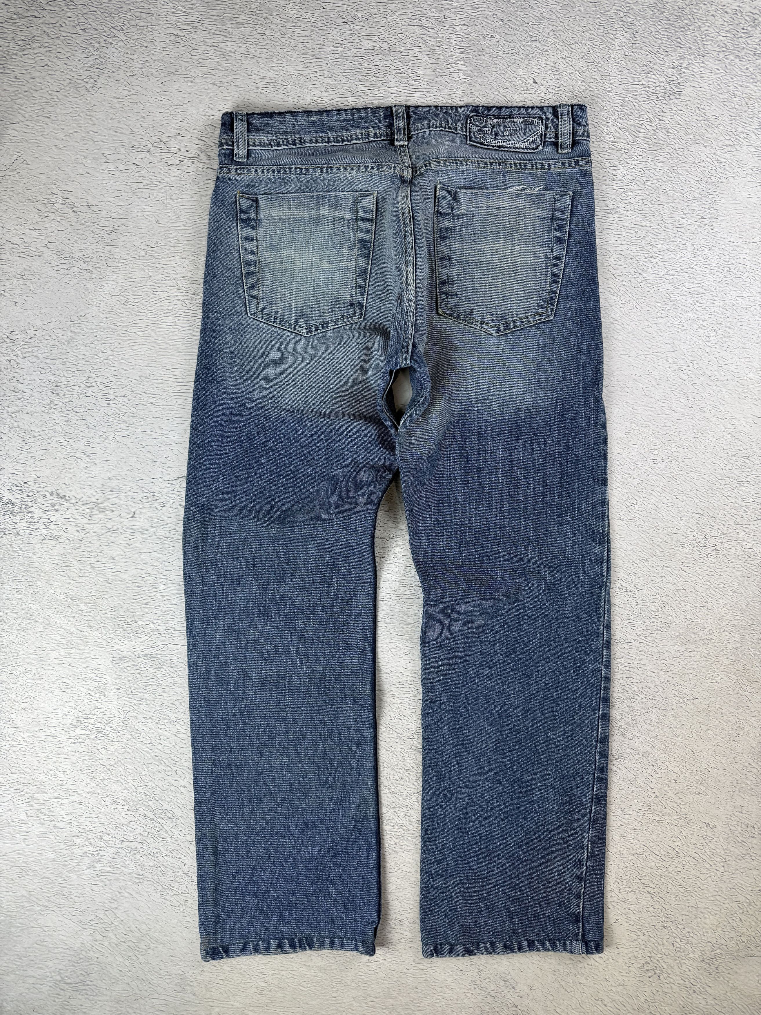 Diesel × JNCO Diesel Vintage Kulter Jeans Big Logo Blue Straight Drill Size US 33 - 3 Thumbnail