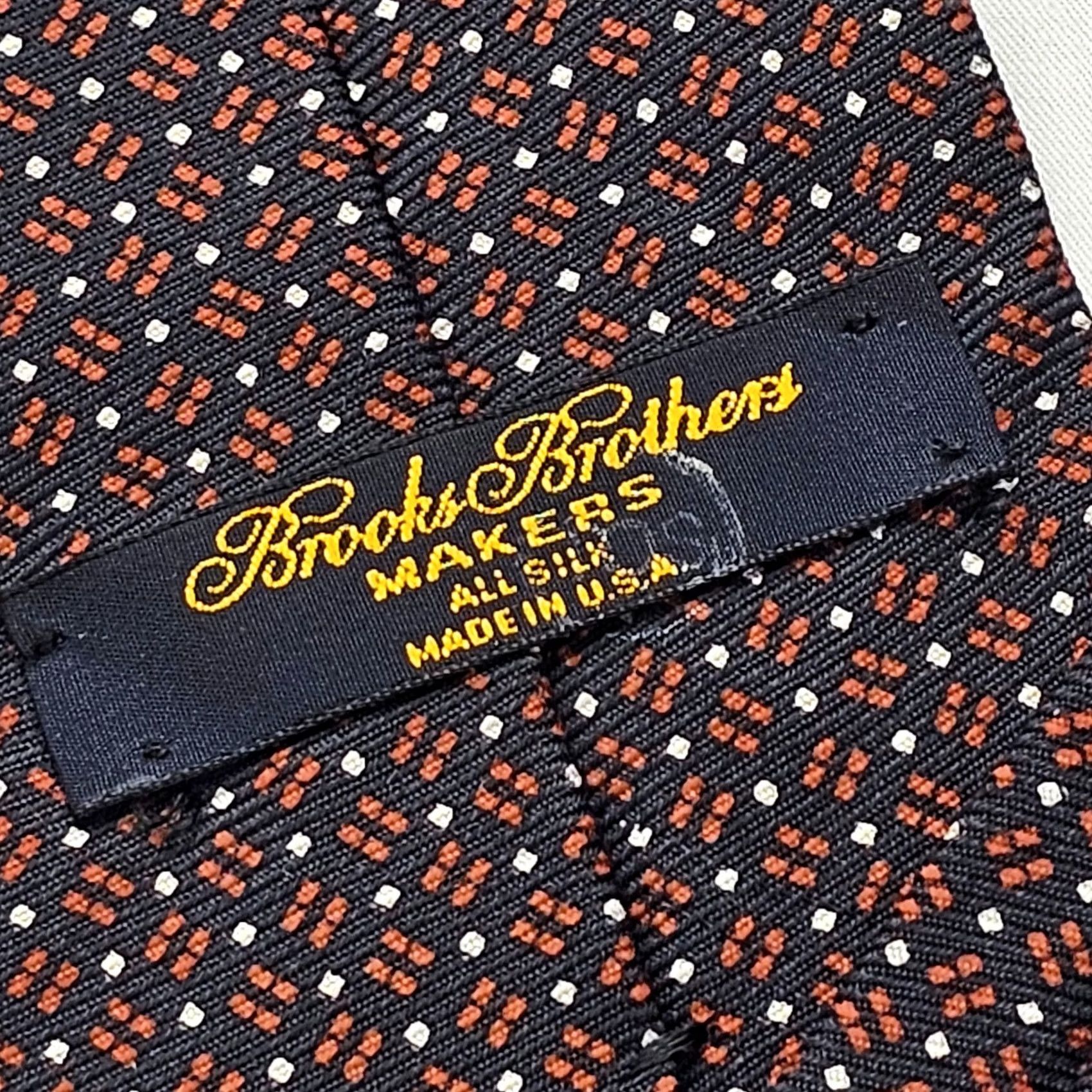 Brooks Brothers VINTAGE Brooks Brothers Makers Necktie Mens 100% Silk Tie Black Geometric 59X3.75 USA Size ONE SIZE - 6 Thumbnail