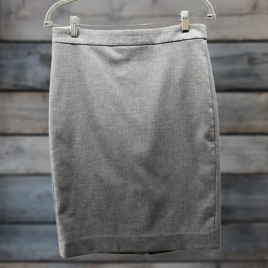 J.Crew J. Crew No. 2 Pencil Skirt Womens 2 Gray Stretch Back Slit Career Office Size 26" / US 2 / IT 38 - 1 Thumbnail