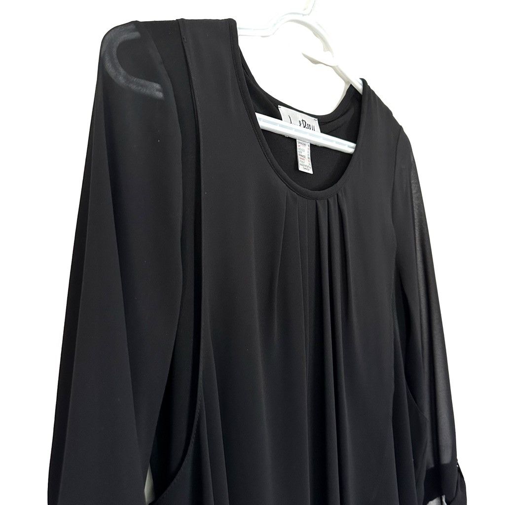 Joseph Ribkoff Joseph Ribkoff Black Chiffon Tiered Overlay Sheath Dress 8 Size M / US 6-8 / IT 42-44 - 6 Thumbnail