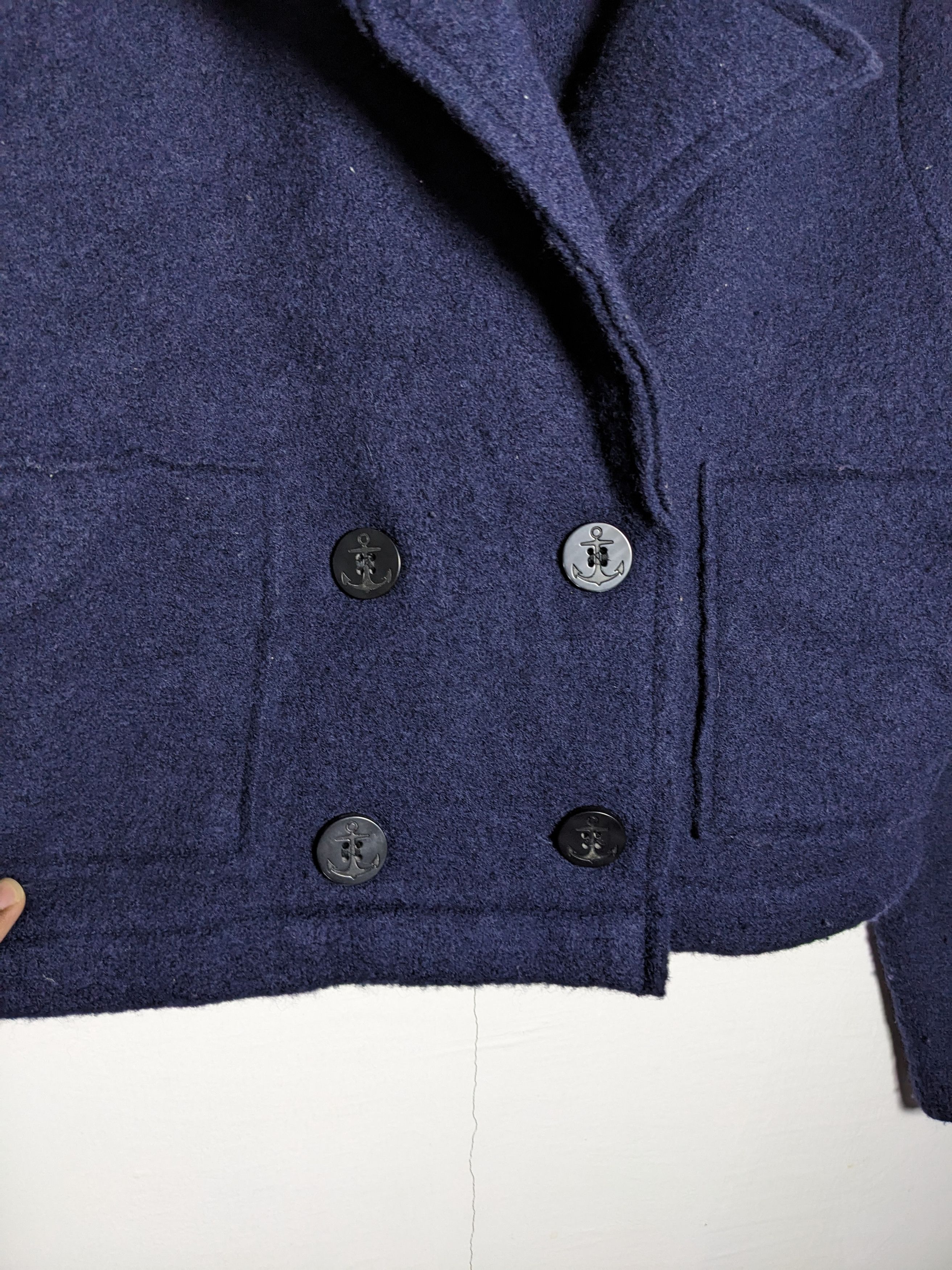 Diesel × Diesel Black Gold Diesel Cropped Peacoat Jacket Navy Blue Wool Size XS / US 0-2 / IT 36-38 - 4 Thumbnail