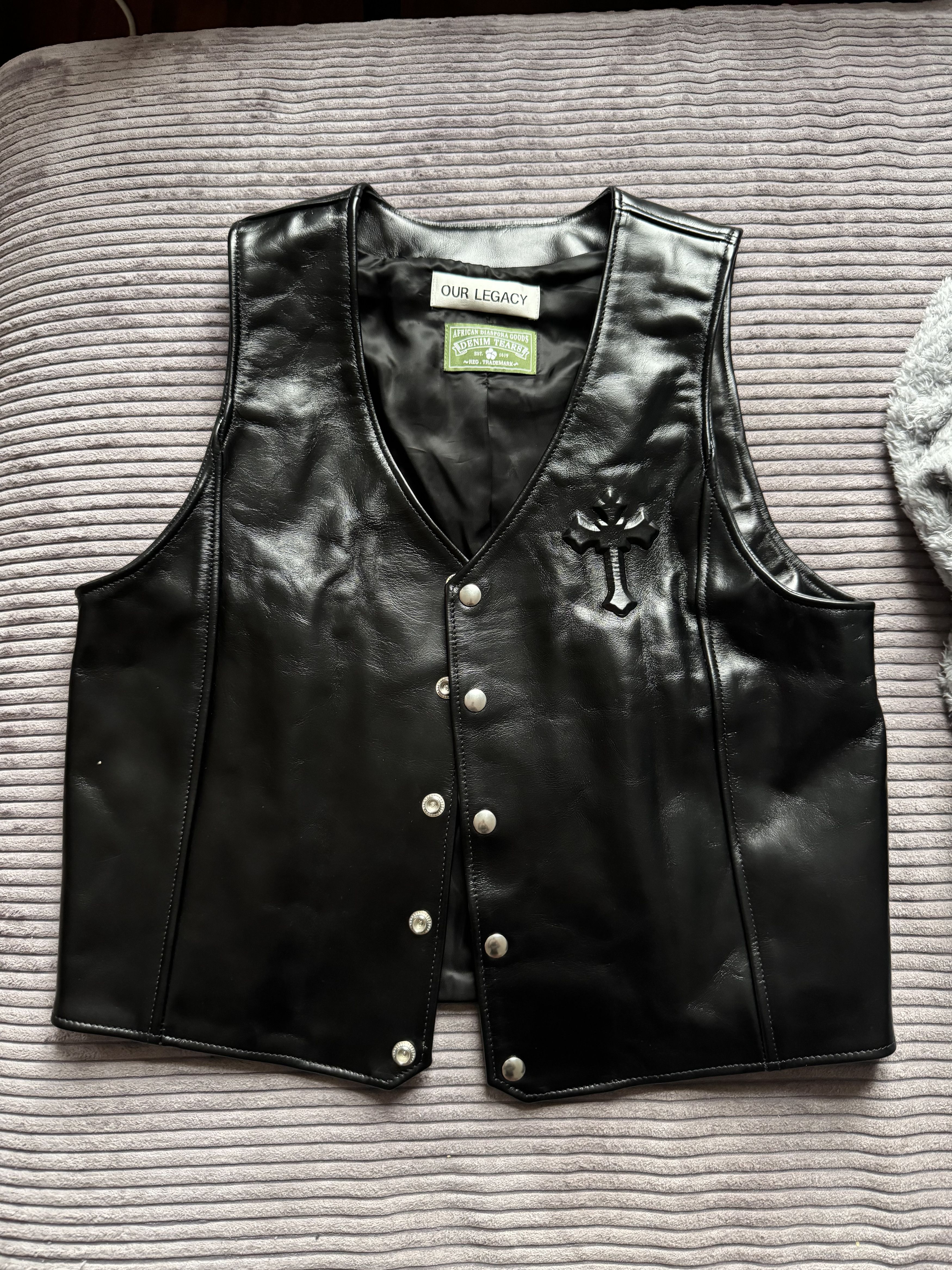 DENIM TEARS Our Legacy x Denim Tears 2Pac Cross Cow Leather Vest Grail S Size US S / EU 44-46 / 1 - 12 Thumbnail