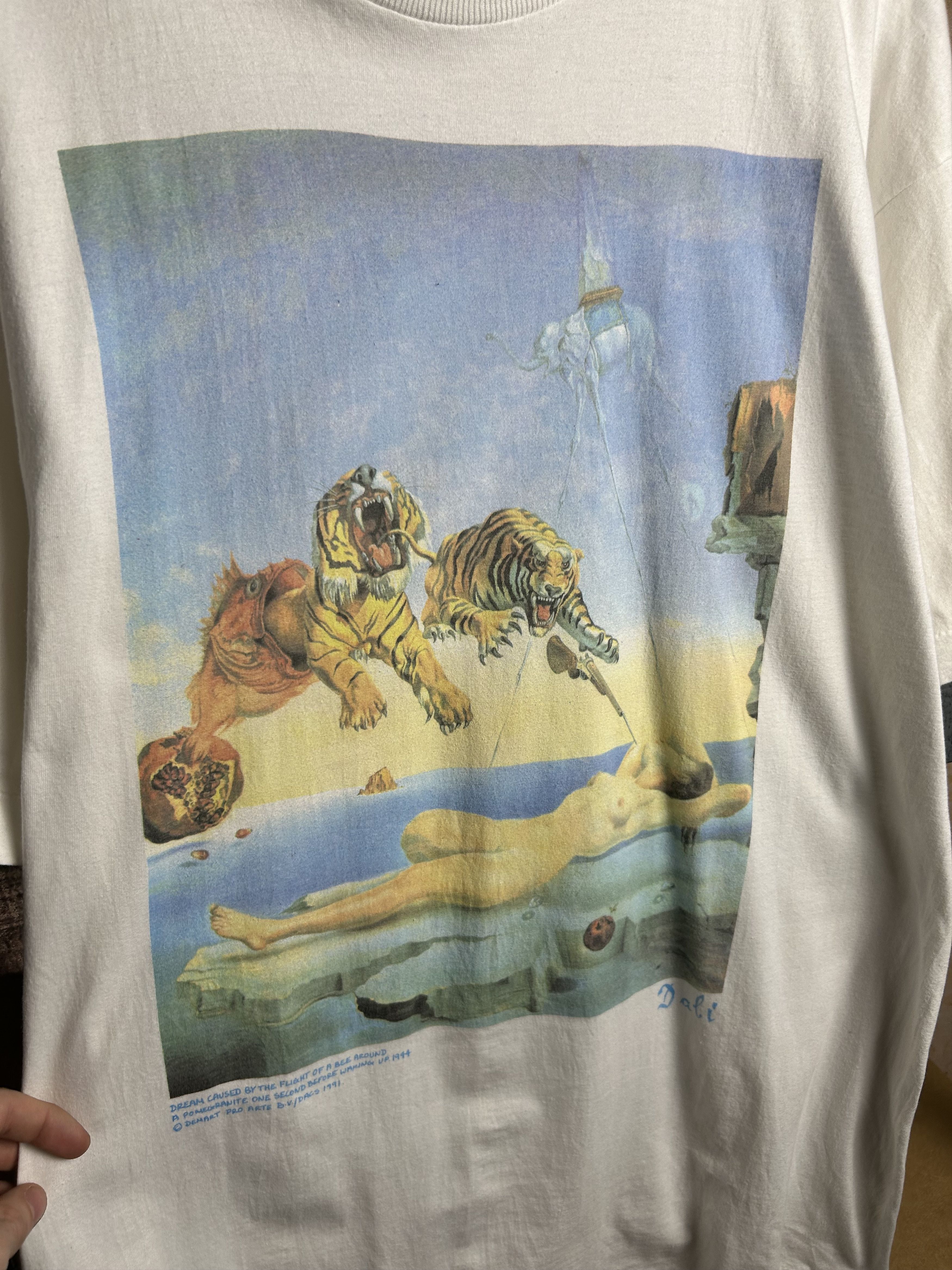 Vintage Vintage 1991 Salvador Dalidream Caused T-shirt Size US L / EU 52-54 / 3 - 3 Thumbnail
