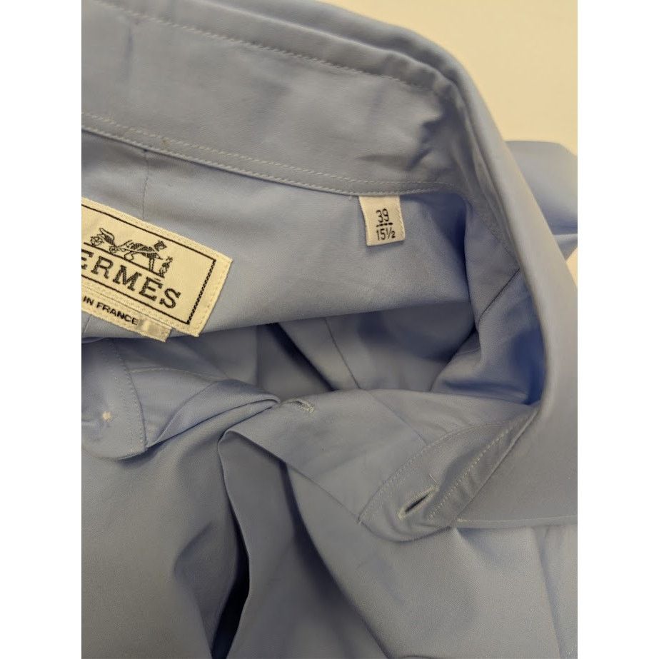 Hermes o1rshd1 CC20 Button Shirt in Blue Size US S / EU 44-46 / 1 - 15 Thumbnail