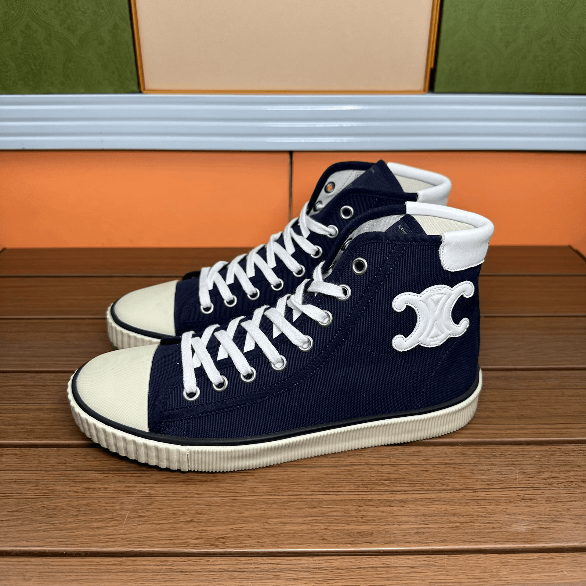 Celine Celine Canvas Blue Hitop Sneakers it_36 Women Size US 6 / IT 36 - 1 Thumbnail