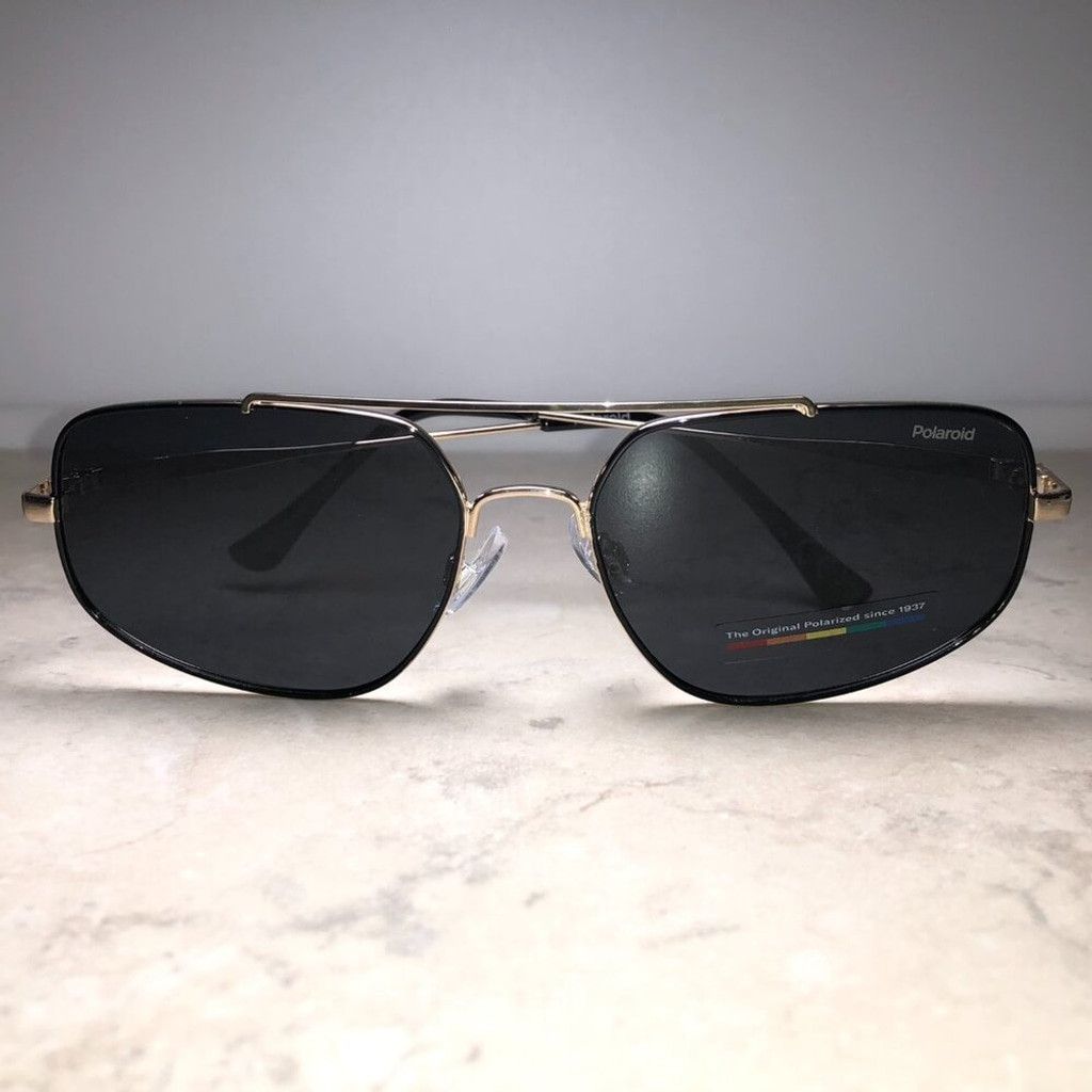 Polaroid Polaroid Black & Gold Polarized Aviator Sunglasses Size ONE SIZE - 2 Thumbnail
