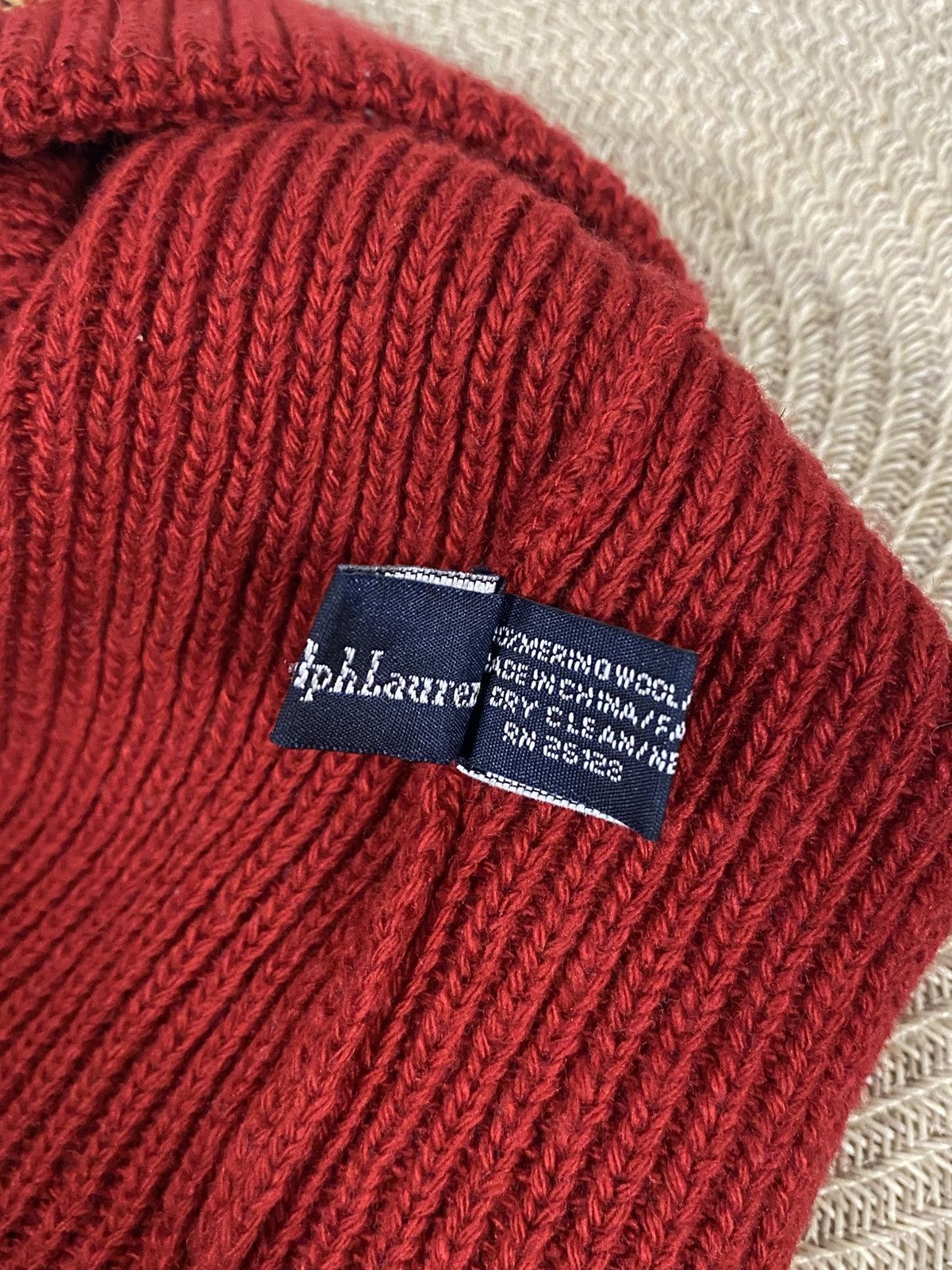Polo Ralph Lauren Polo Ralph Lauren Red Merino Wool Beanie Hat Size ONE SIZE - 4 Thumbnail