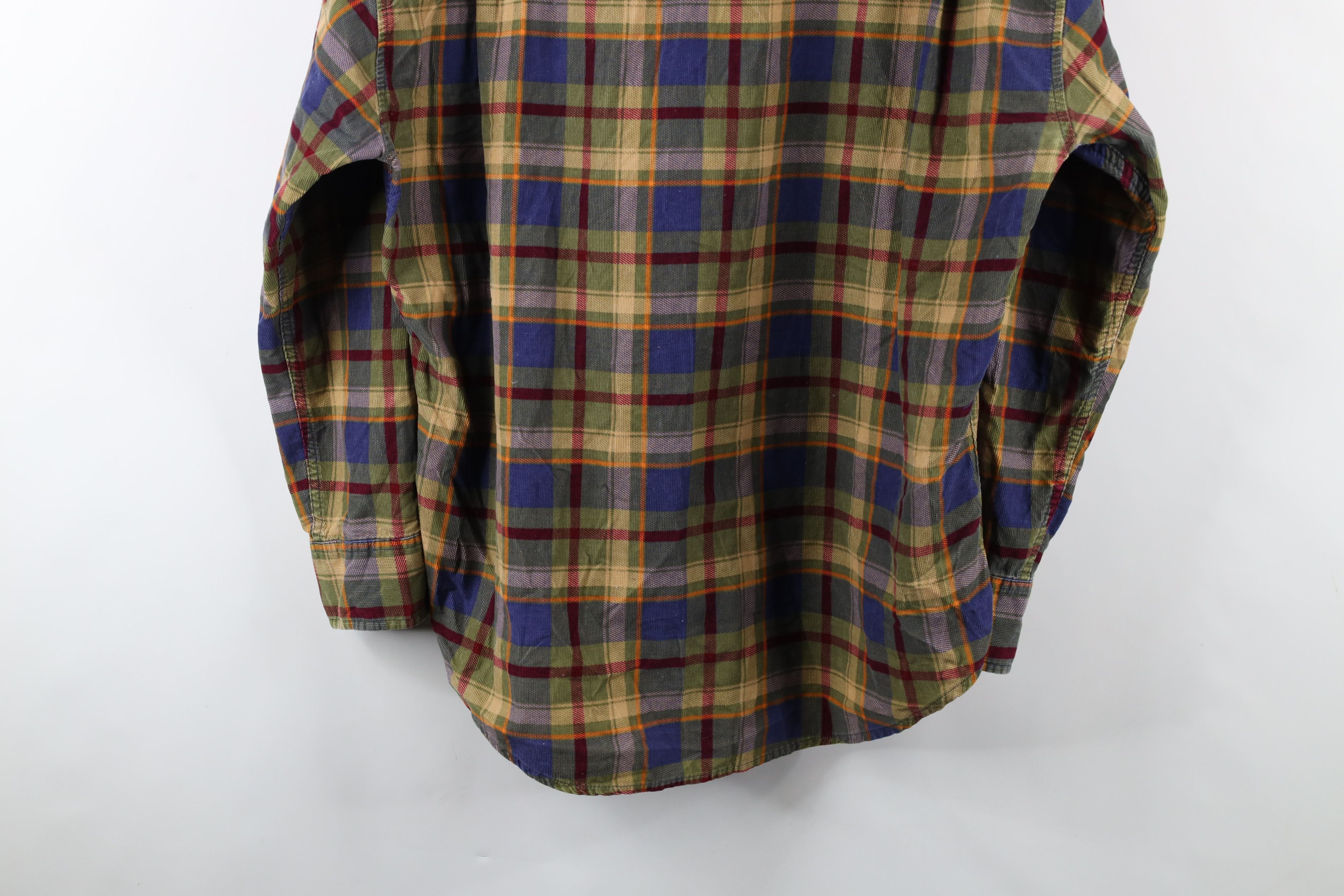 Vintage Vintage 90s Streetwear Plaid Corduroy Button Down Shirt Size US L / EU 52-54 / 3 - 12 Thumbnail