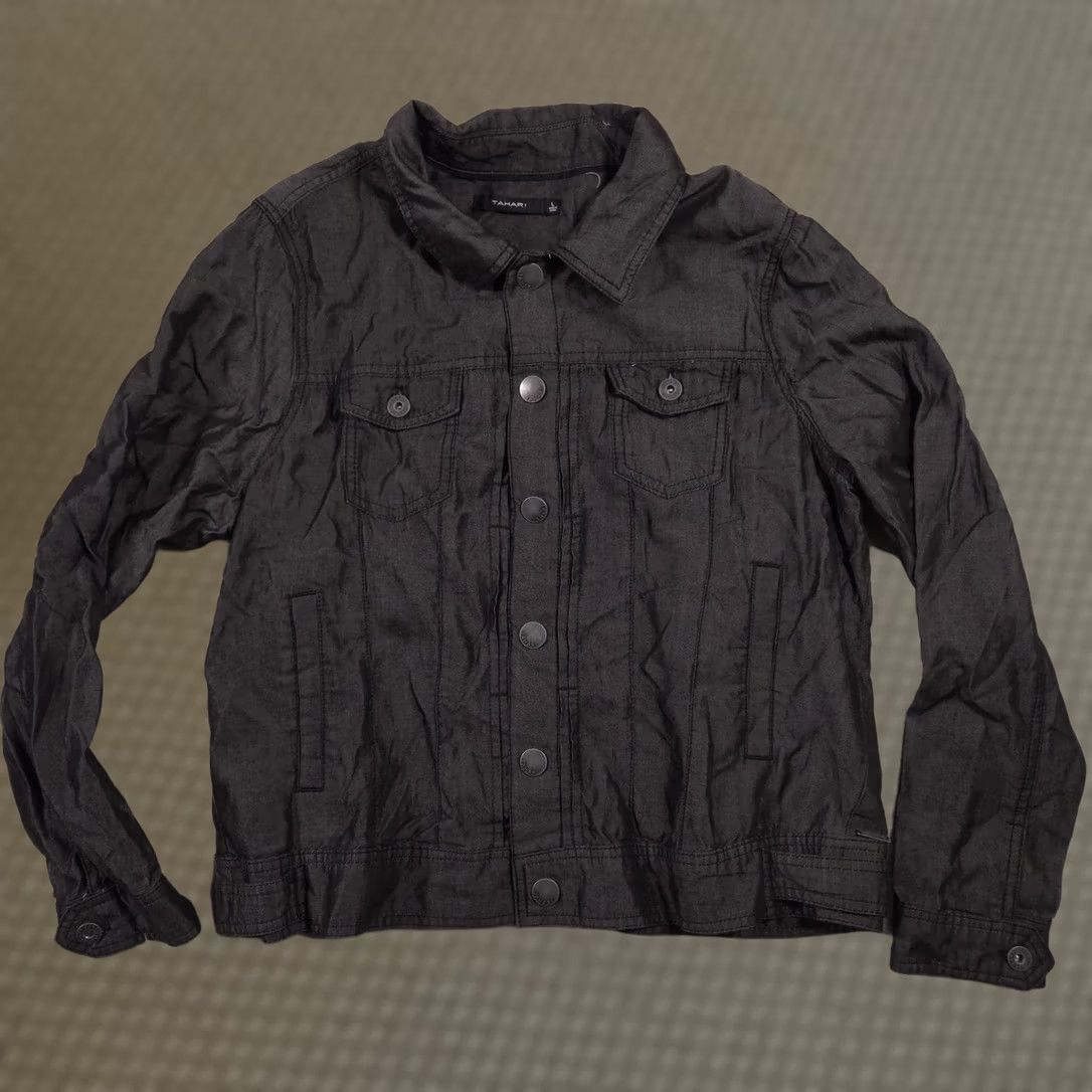 Vintage Tahari Jacket Womens Large Black Lyocell Twill Snap Front Casual Size L / US 10 / IT 46 - 1 Thumbnail