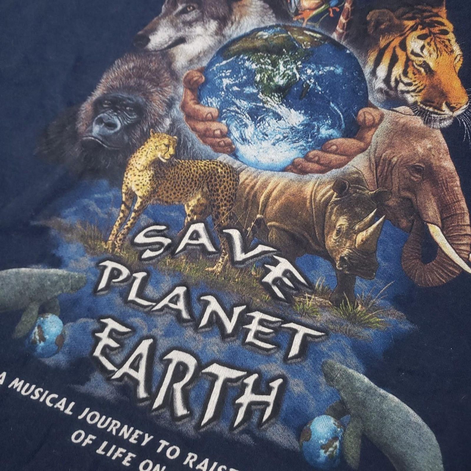 Vintage Vintage 90s Hanes Save the Planet Tee Mens 2X-Large Size US XXL / EU 58 / 5 - 6 Thumbnail
