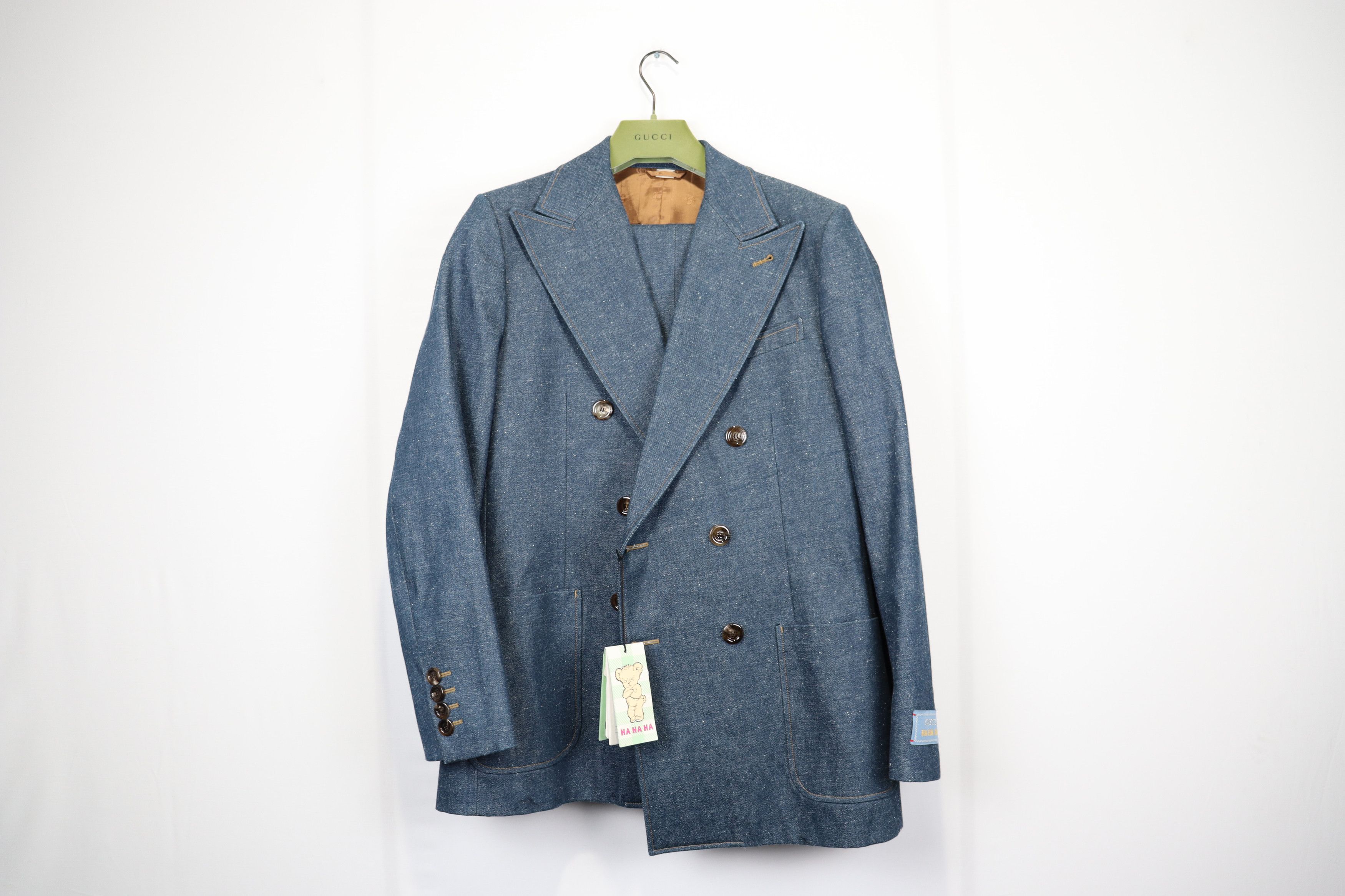 image of Gucci O1Rshd Denim Jacket In Blue, Men's (Size Large)