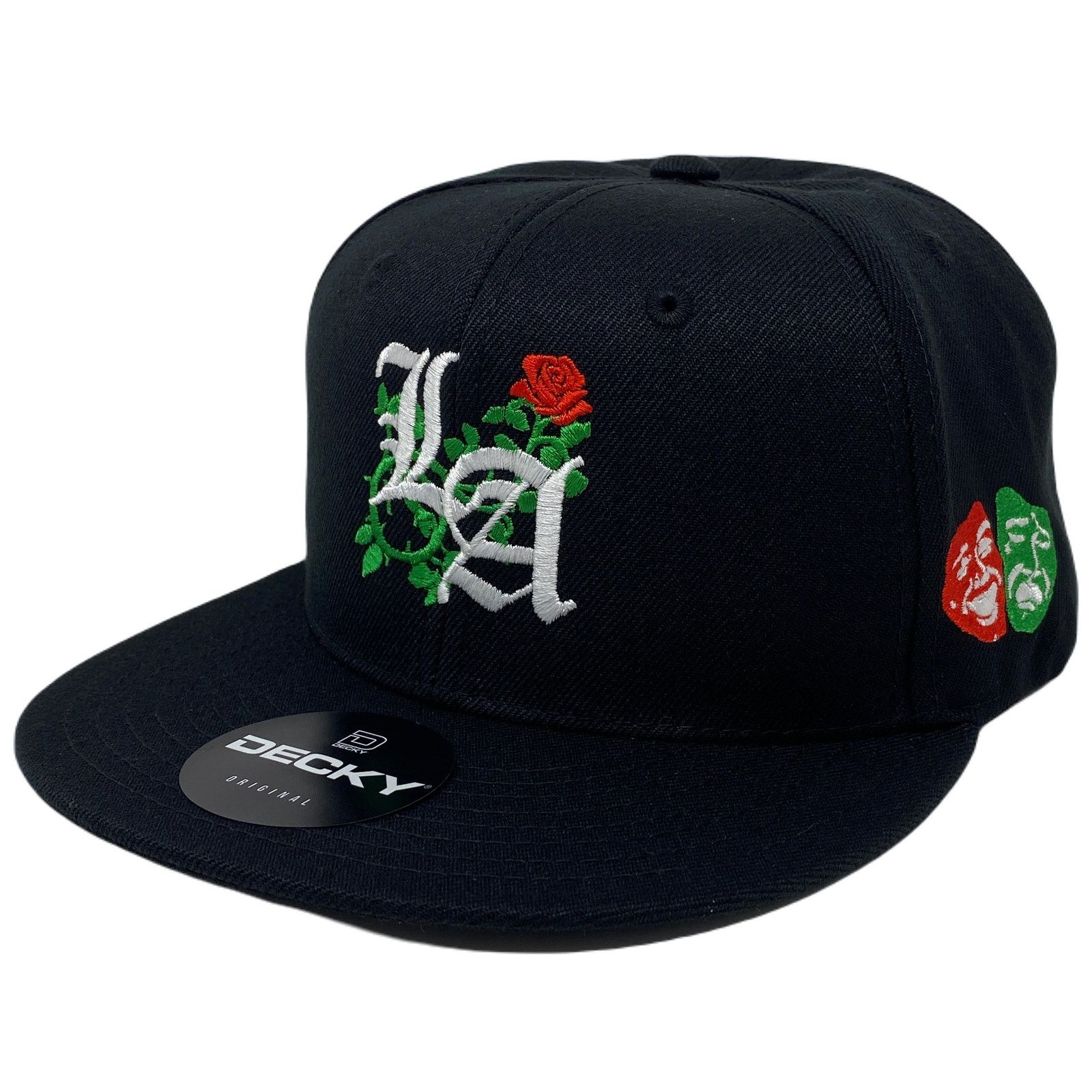 Other Los Angeles Laugh RED Cry GREEN Masks Snapback Hat All Black Size ONE SIZE - 2 Thumbnail