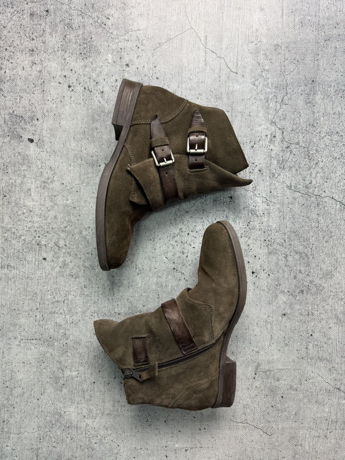 Japanese Brand Leather Suede Y2K Boots With Leather Straps Avant Garde Size US 7 / EU 40 - 4 Thumbnail