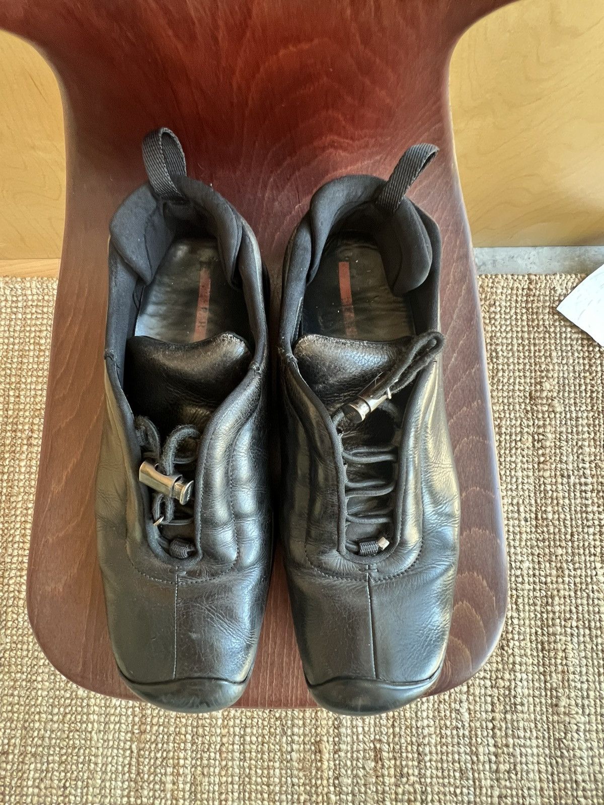 Prada Vintage Prada Sport Linea Rossa Black Leather Sneakers Size US 9 / EU 42 - 8 Thumbnail