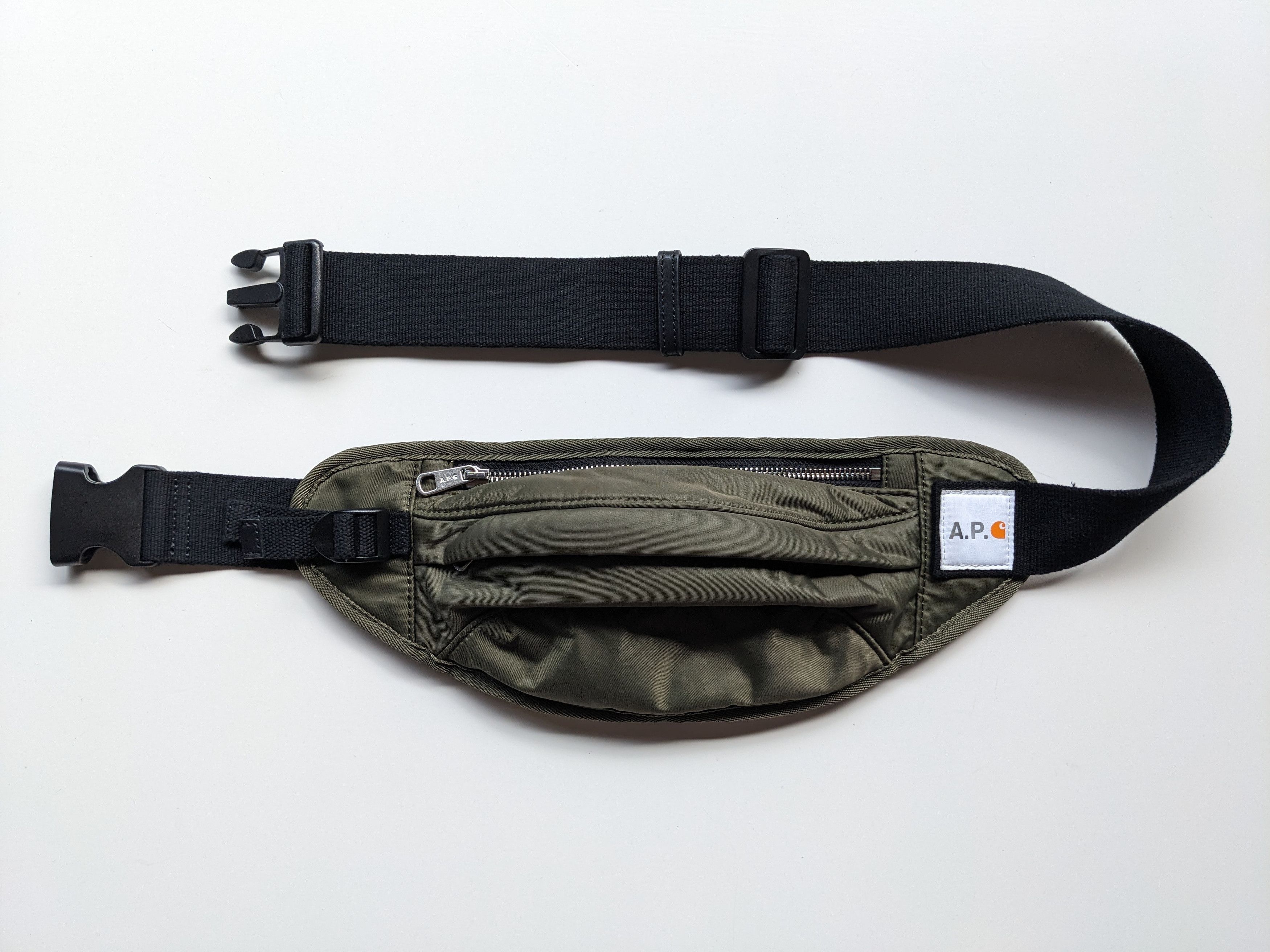 A.P.C. × Carhartt Wip A.P.C x Carhartt WIP shawn hip waistbag olive green Size ONE SIZE - 1 Thumbnail
