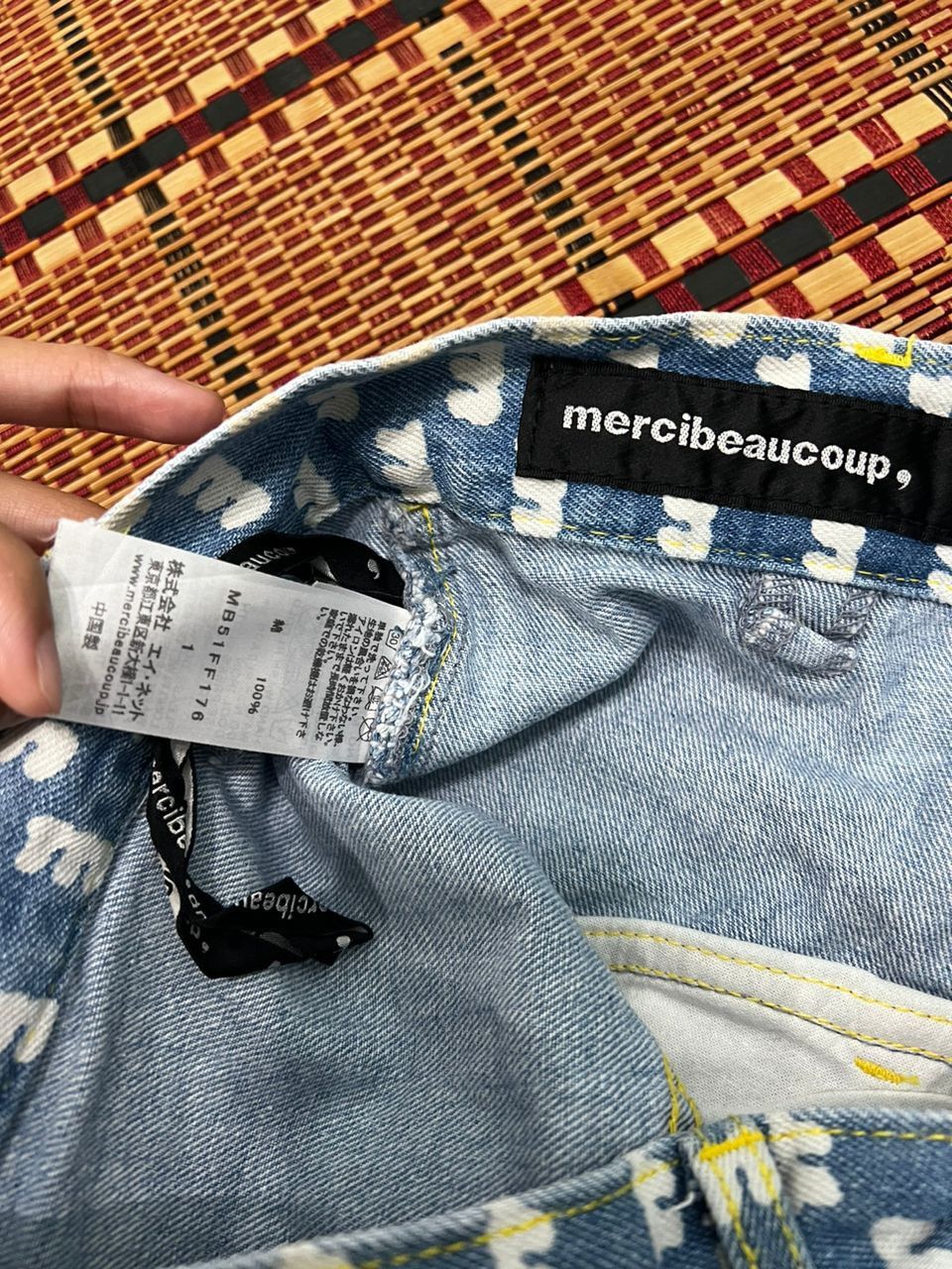 Issey Miyake × mercibeaucoup Issey Miyake Mercibeaucop Full Print Denim Jeans Size US 29 - 16 Thumbnail