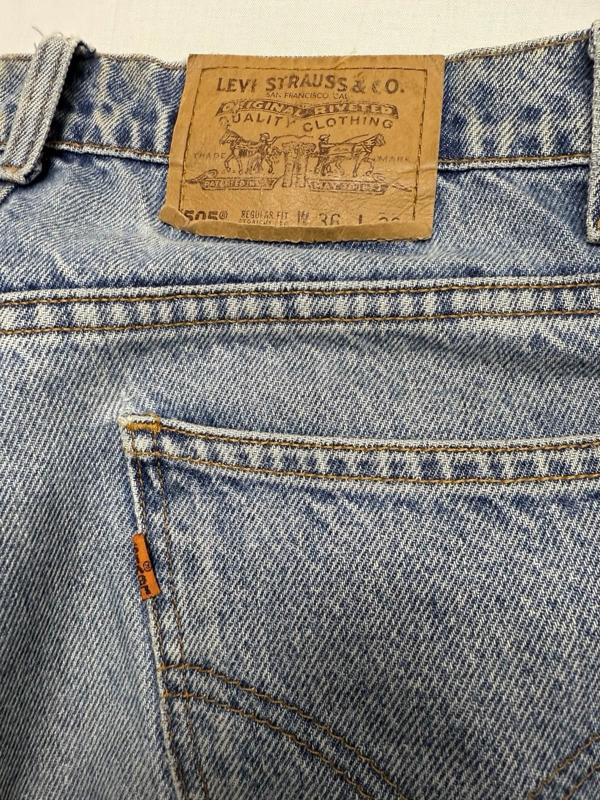 Levi's Vintage 90s Levi’s Orange Tab 505 Straight USA 36x30 Size US 36 / EU 52 - 2 Thumbnail