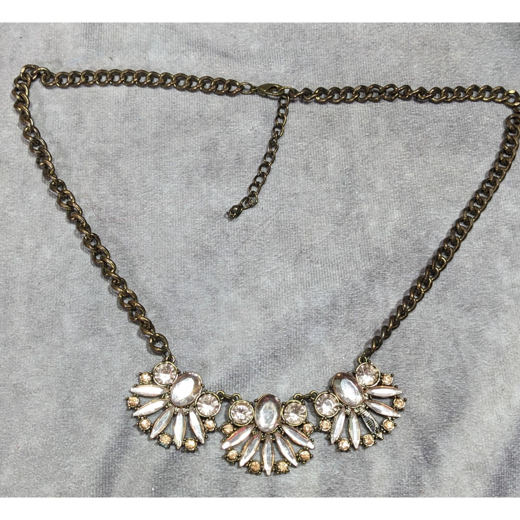 Other Funky Glam Y2K Style Floral Gemmed Statement Necklace (Missi Size ONE SIZE - 7 Thumbnail