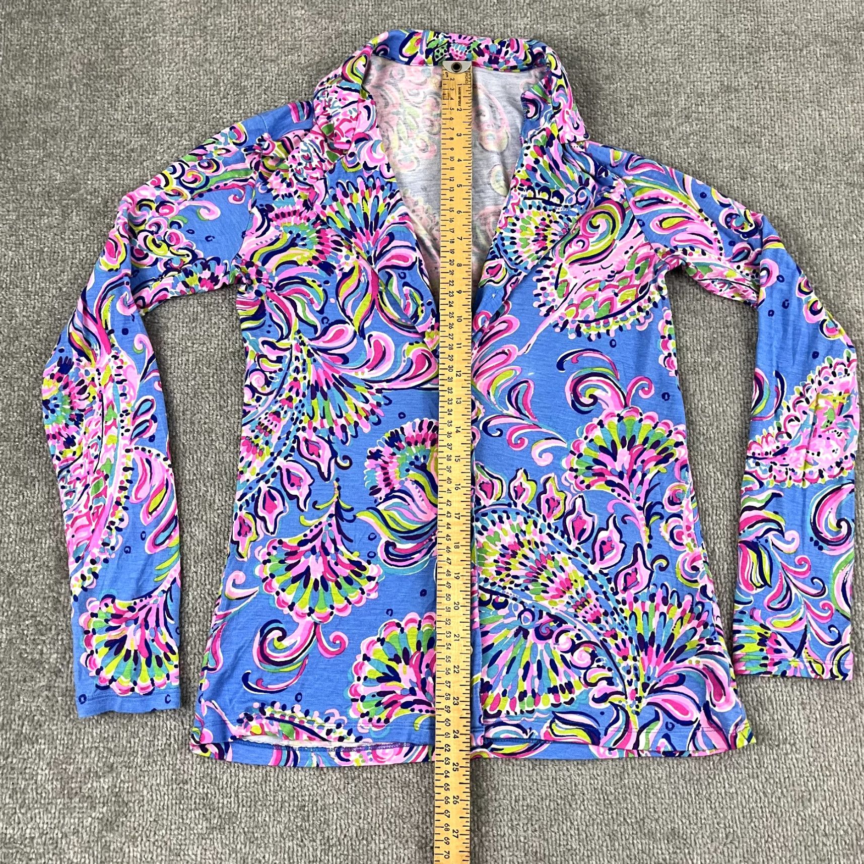 Lilly Pulitzer Lilly Pulitzer Women's XS Pajama Knit Button-Up Shirt Floral Blue Pink Preppy Casual Summer Size XS / US 0-2 / IT 36-38 - 5 Thumbnail
